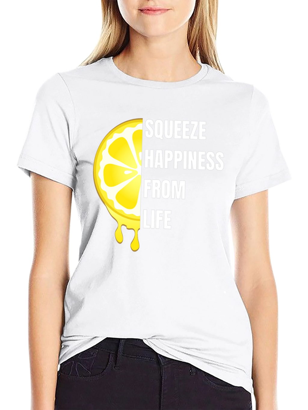 Squeeze Happiness Lemon Graphic T-Shirt