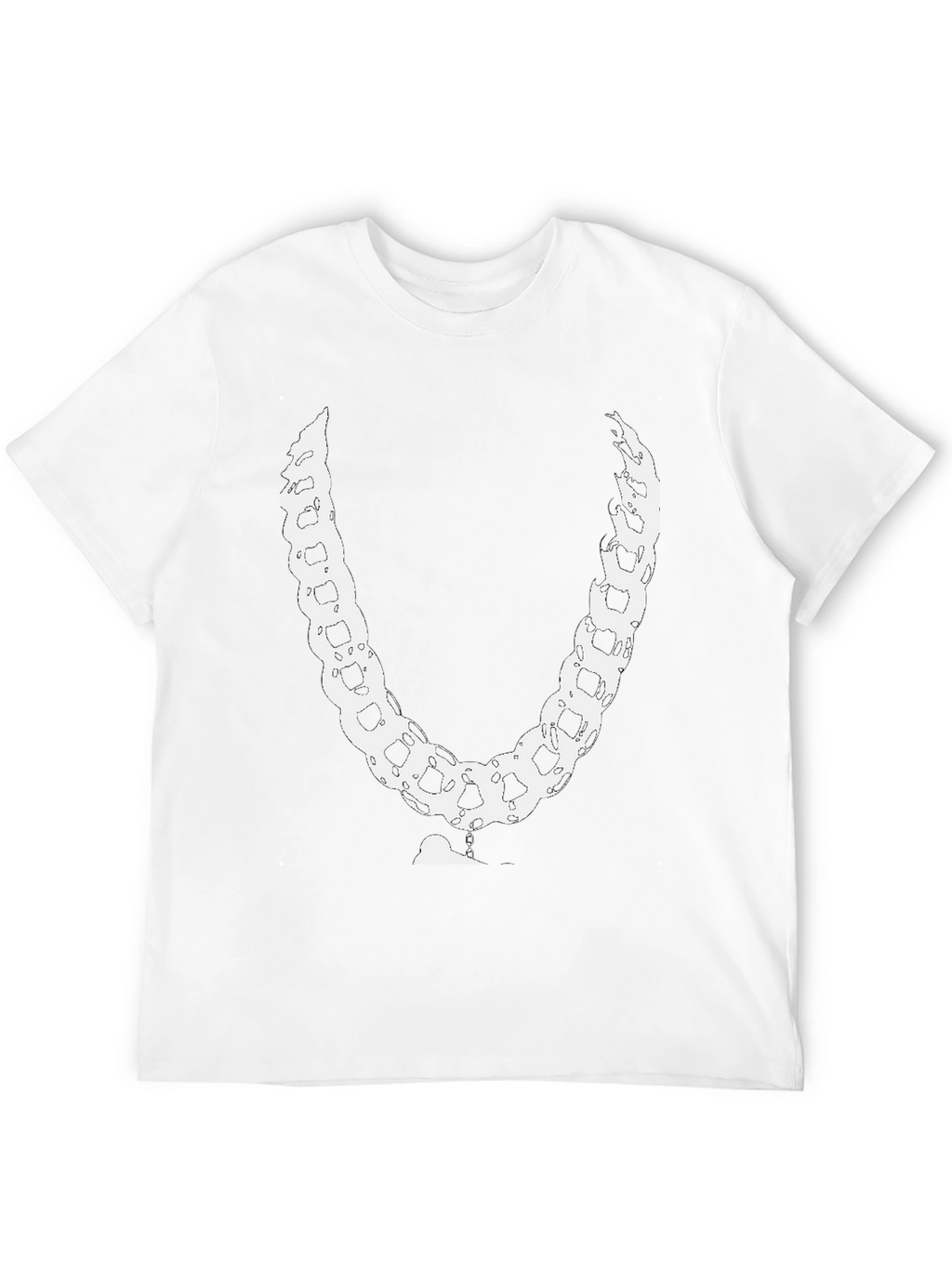 Black Chain T-Shirt - Unique White Link Design