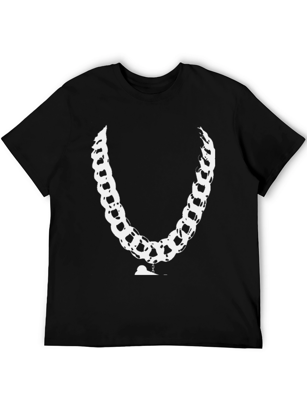 Black Chain T-Shirt - Unique White Link Design