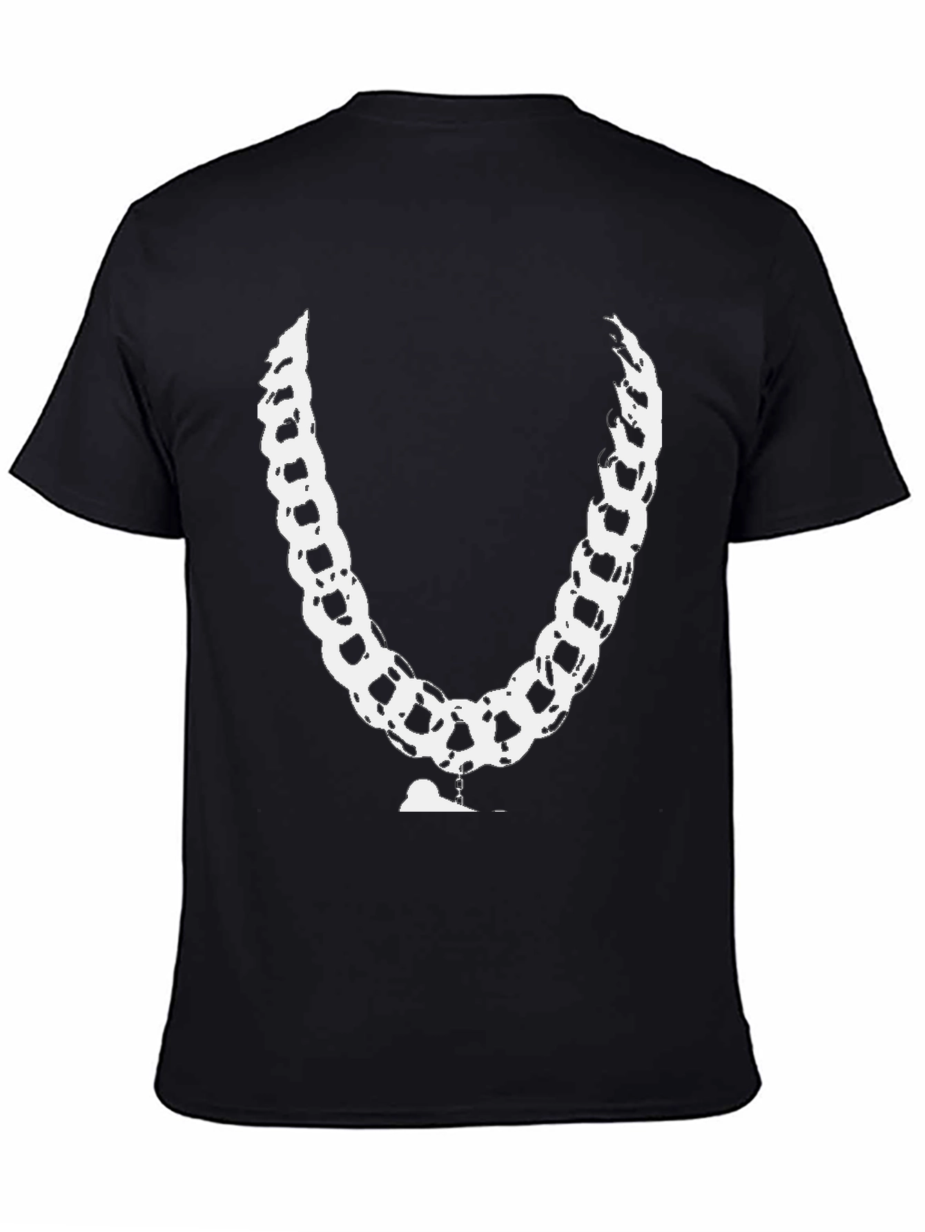 Black Chain T-Shirt - Unique White Link Design