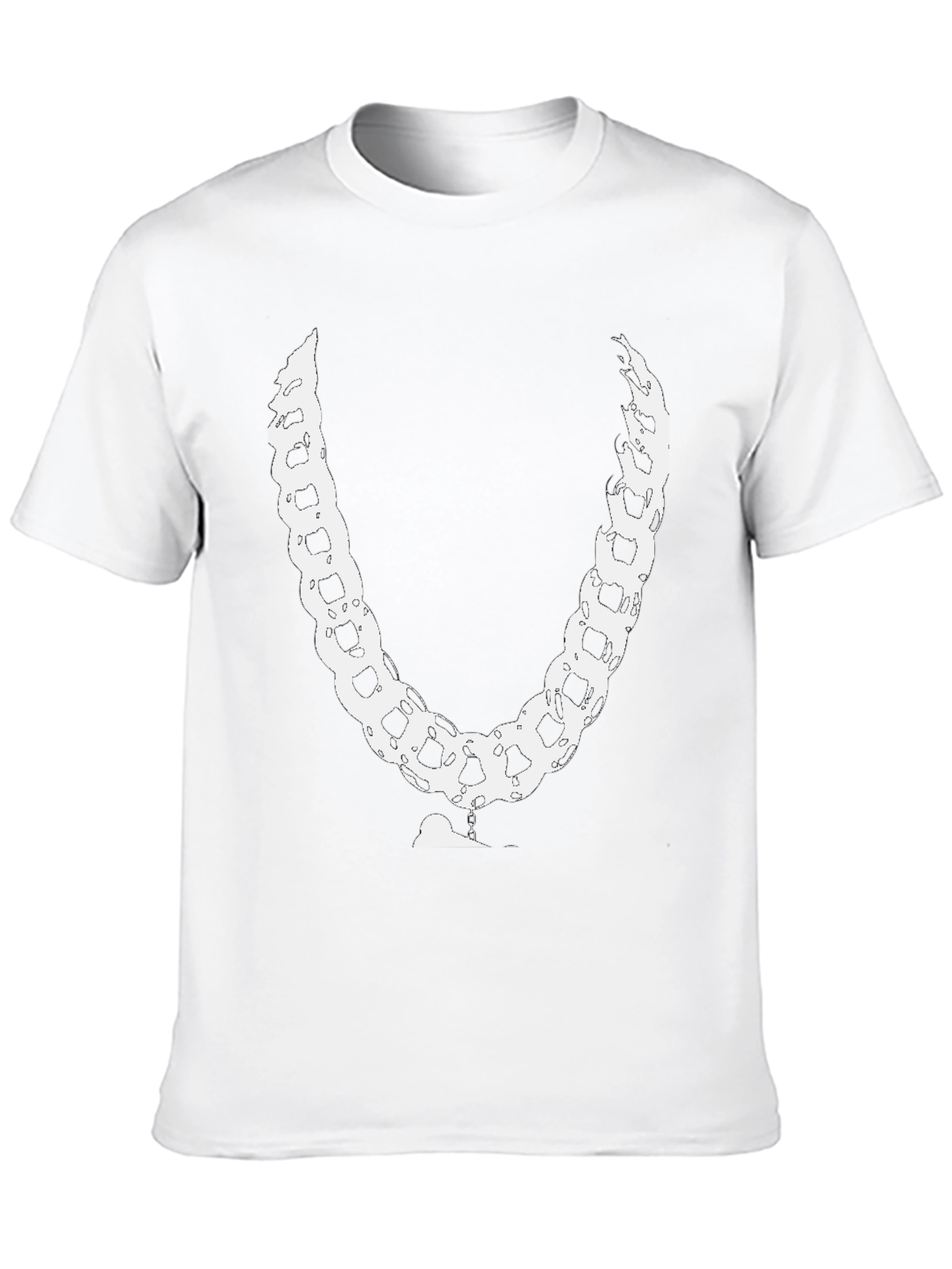 Black Chain T-Shirt - Unique White Link Design