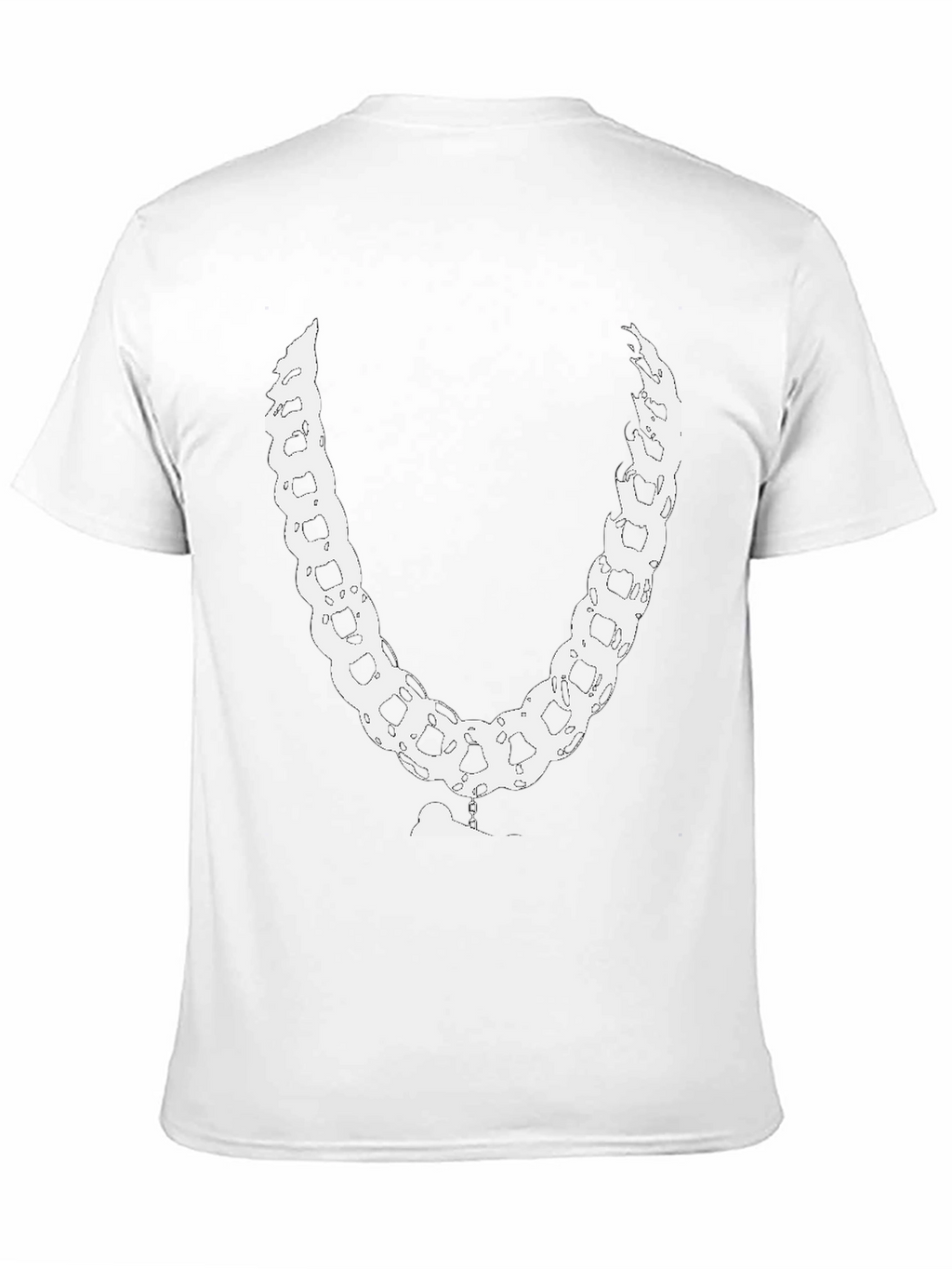 Black Chain T-Shirt - Unique White Link Design