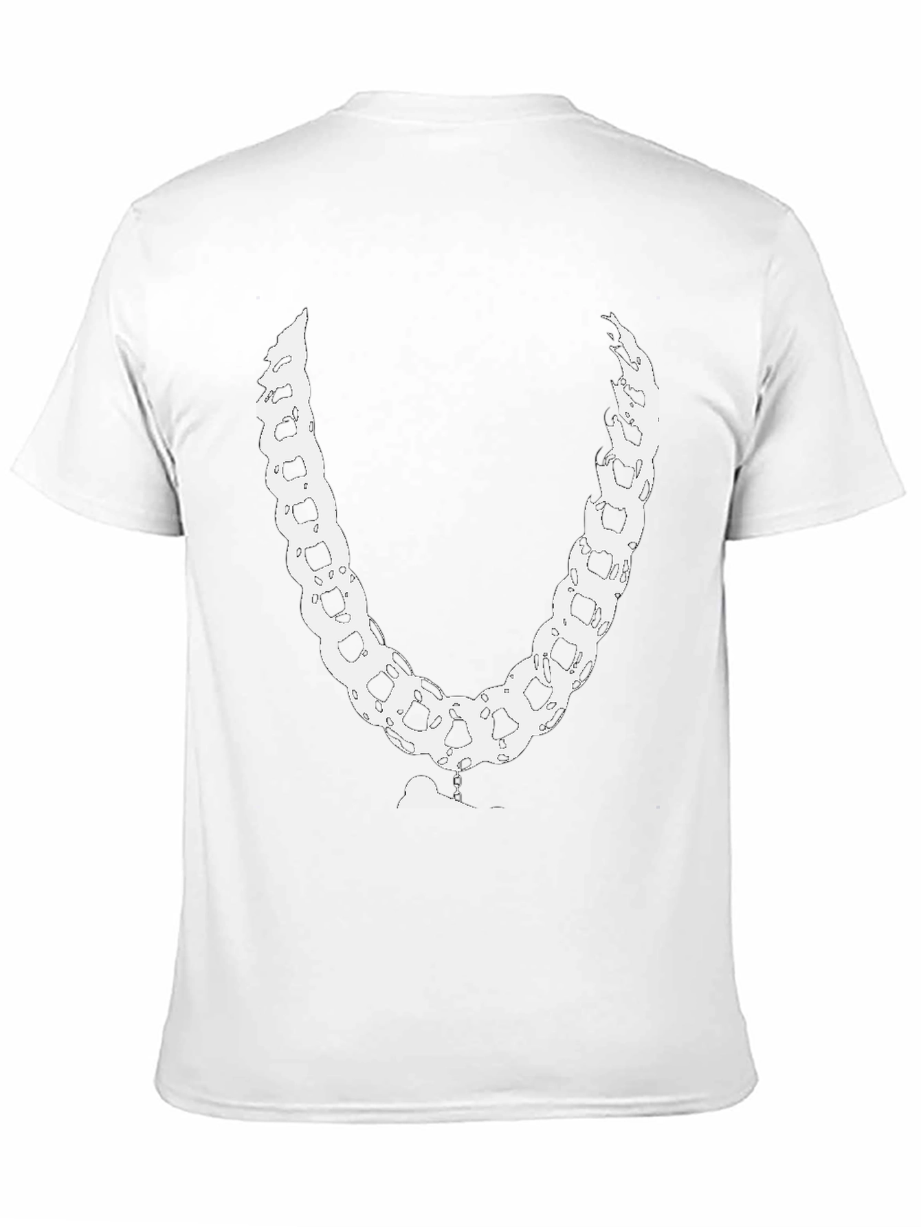 Black Chain T-Shirt - Unique White Link Design