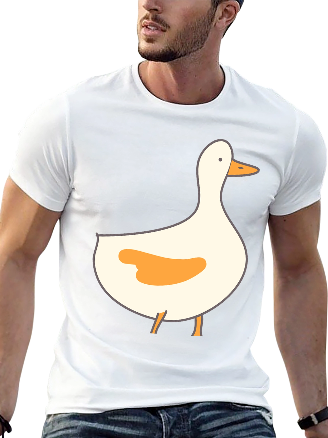 Duck Graphic Print Tee - Casual Black T-Shirt