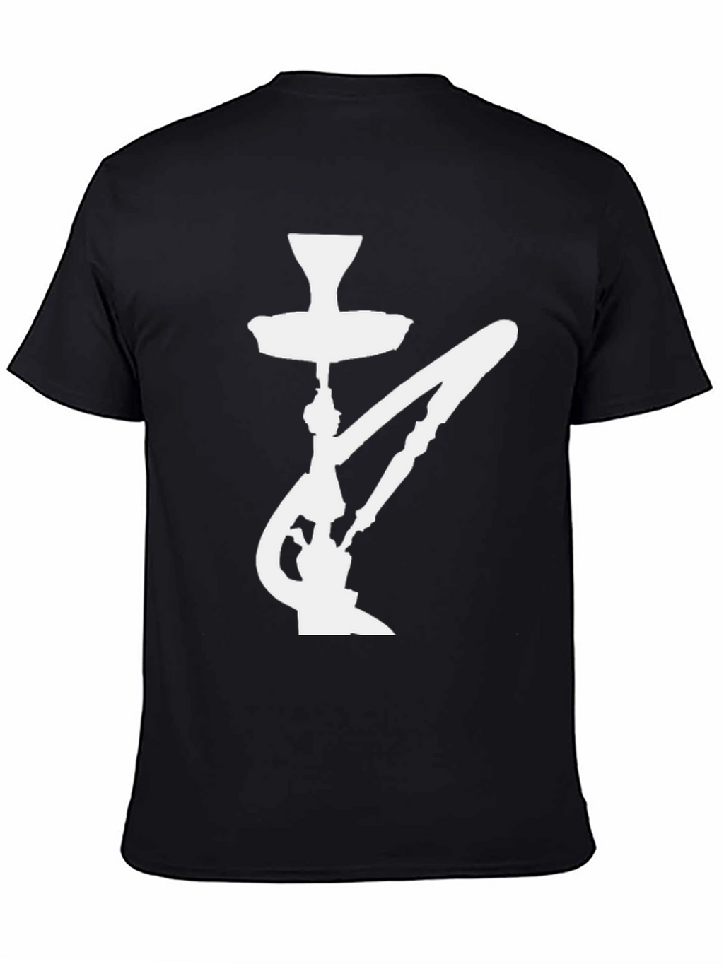 Hookah Silhouette Graphic Tee - Casual Black T-Shirt