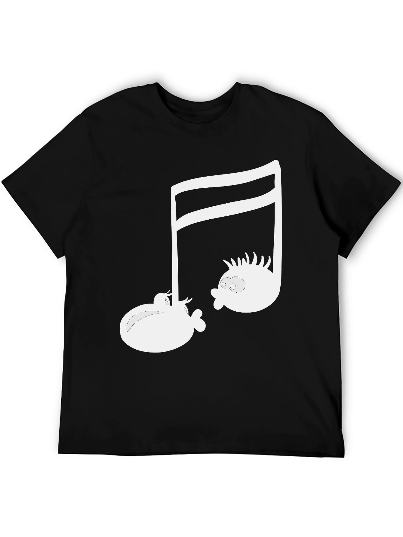 Musical Note Fish Graphic Black T-Shirt