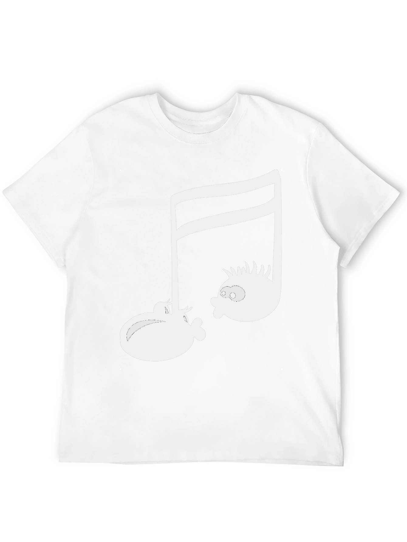 Musical Note Fish Graphic Black T-Shirt