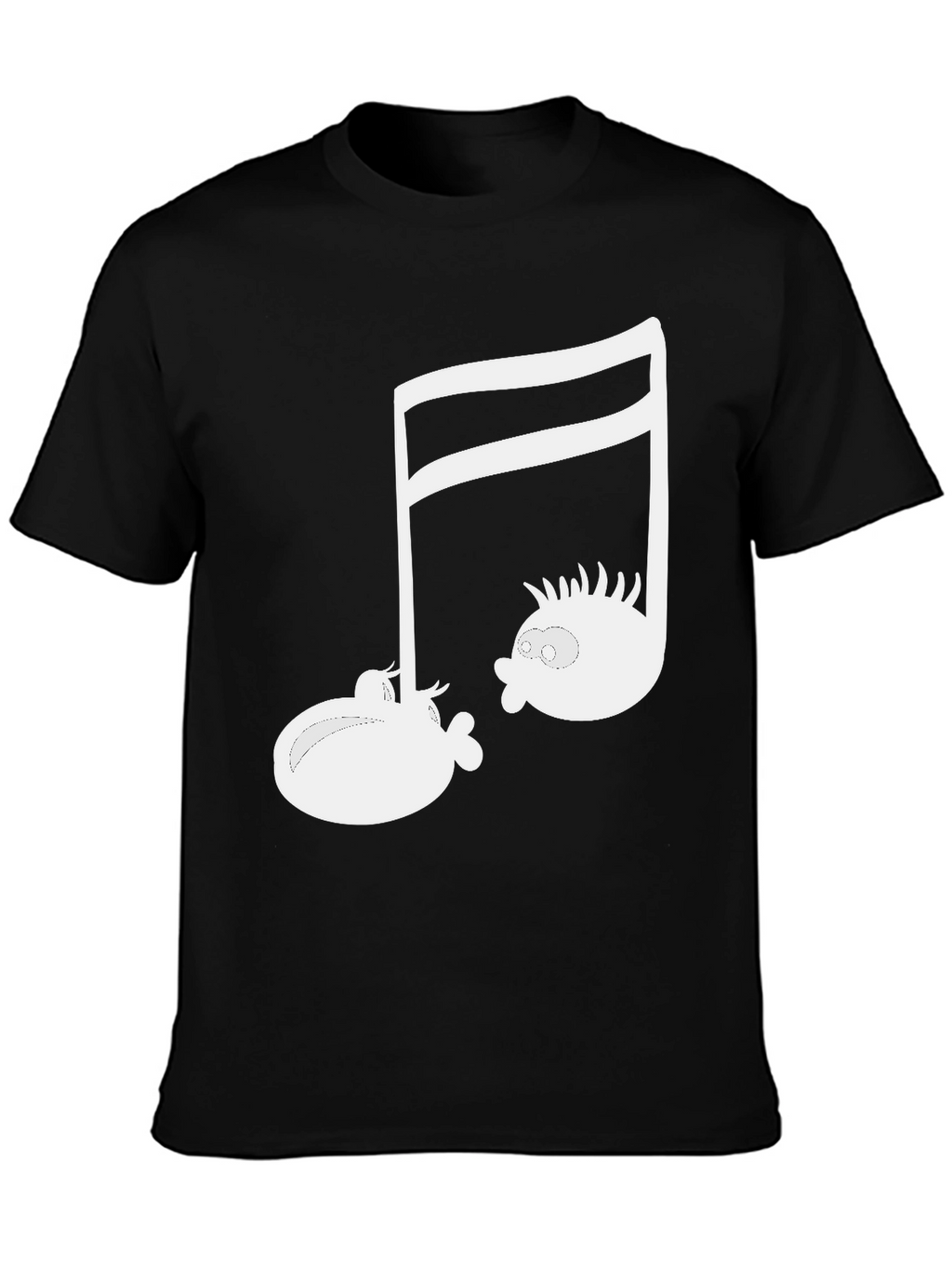 Musical Note Fish Graphic Black T-Shirt