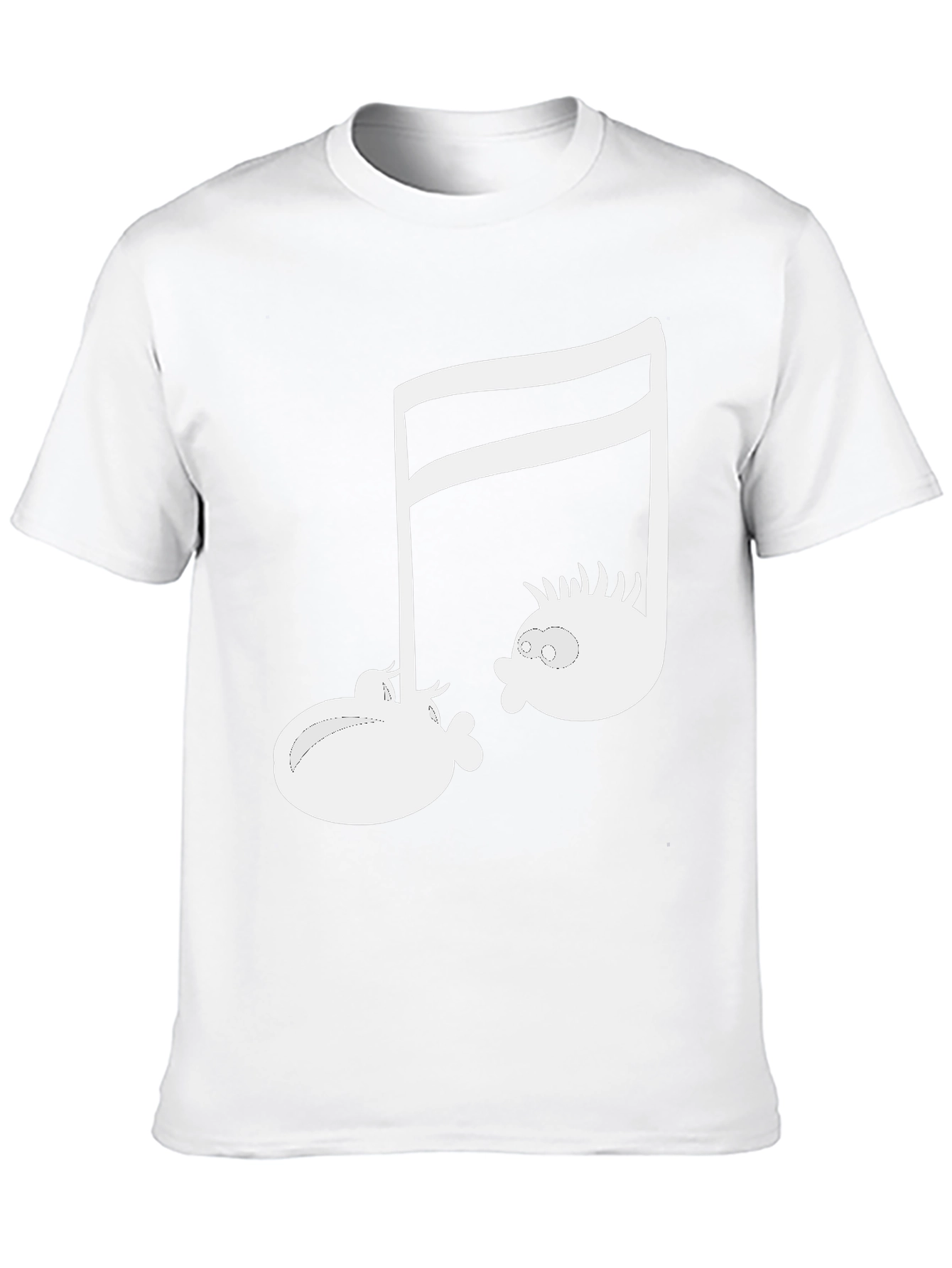 Musical Note Fish Graphic Black T-Shirt