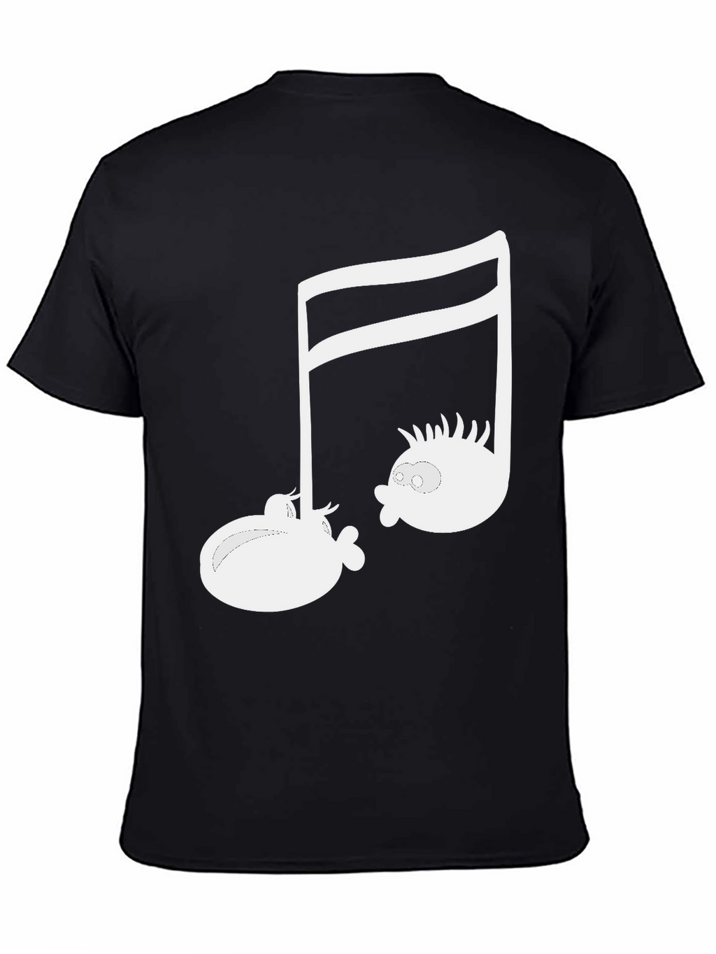 Musical Note Fish Graphic Black T-Shirt