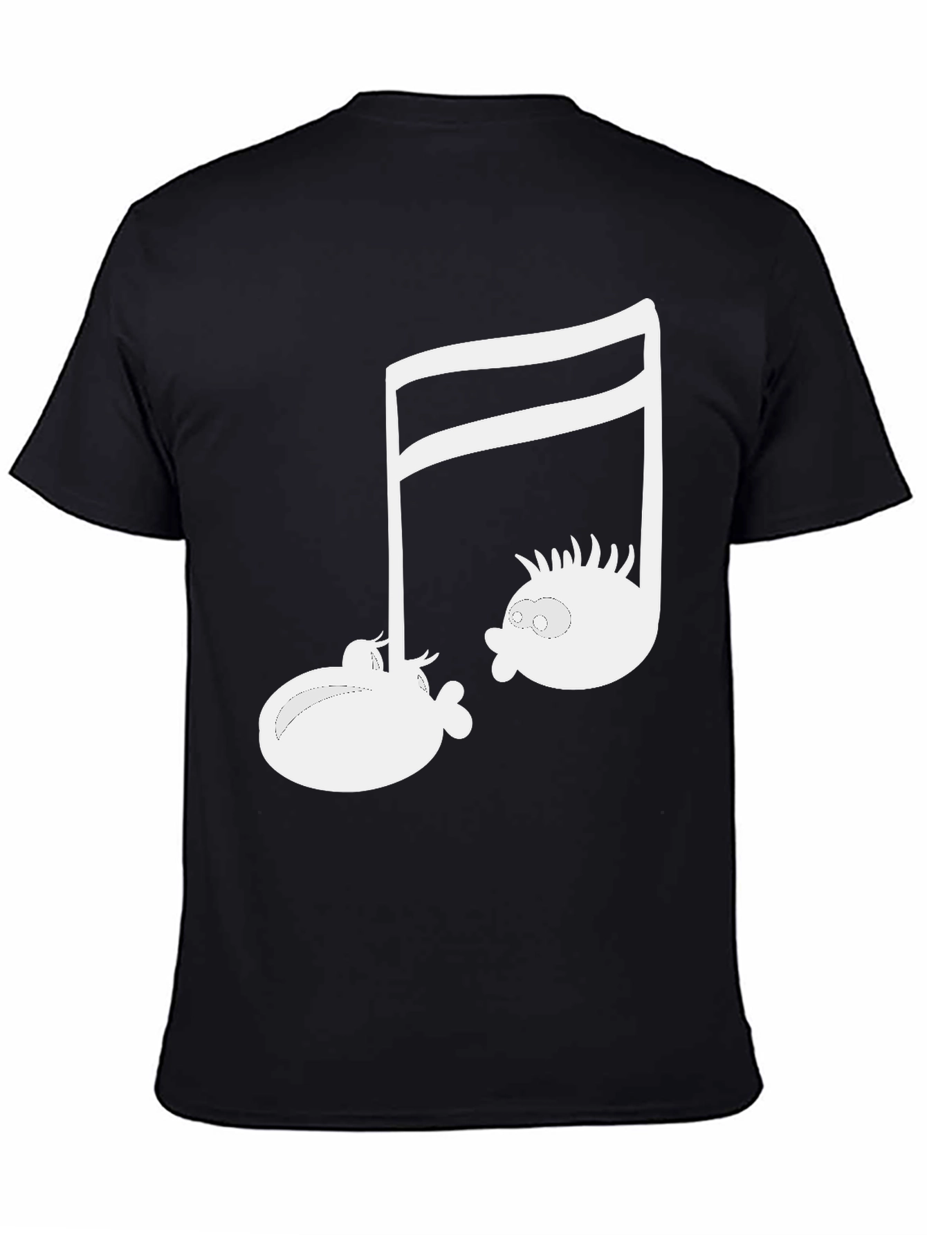 Musical Note Fish Graphic Black T-Shirt