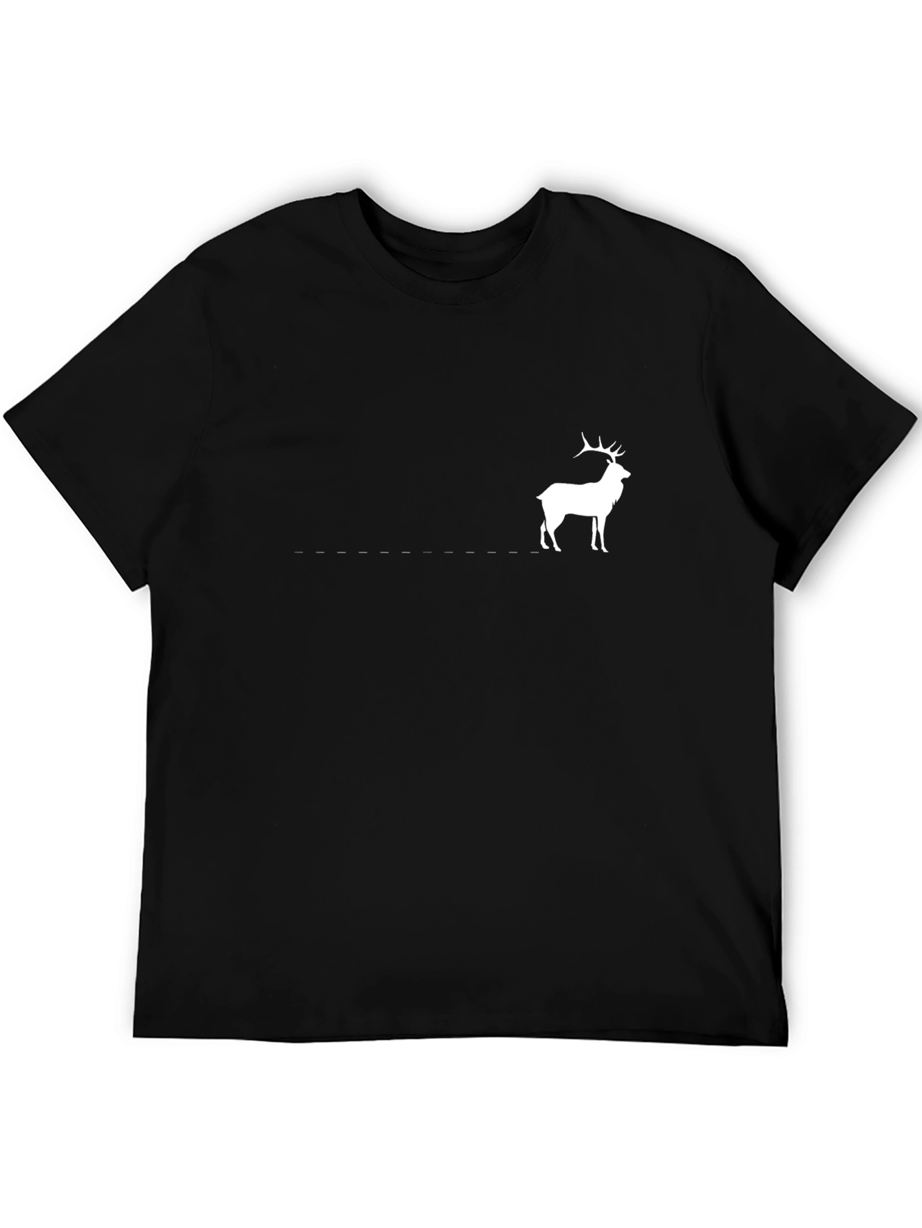 Black Tee with White Deer Graphic
