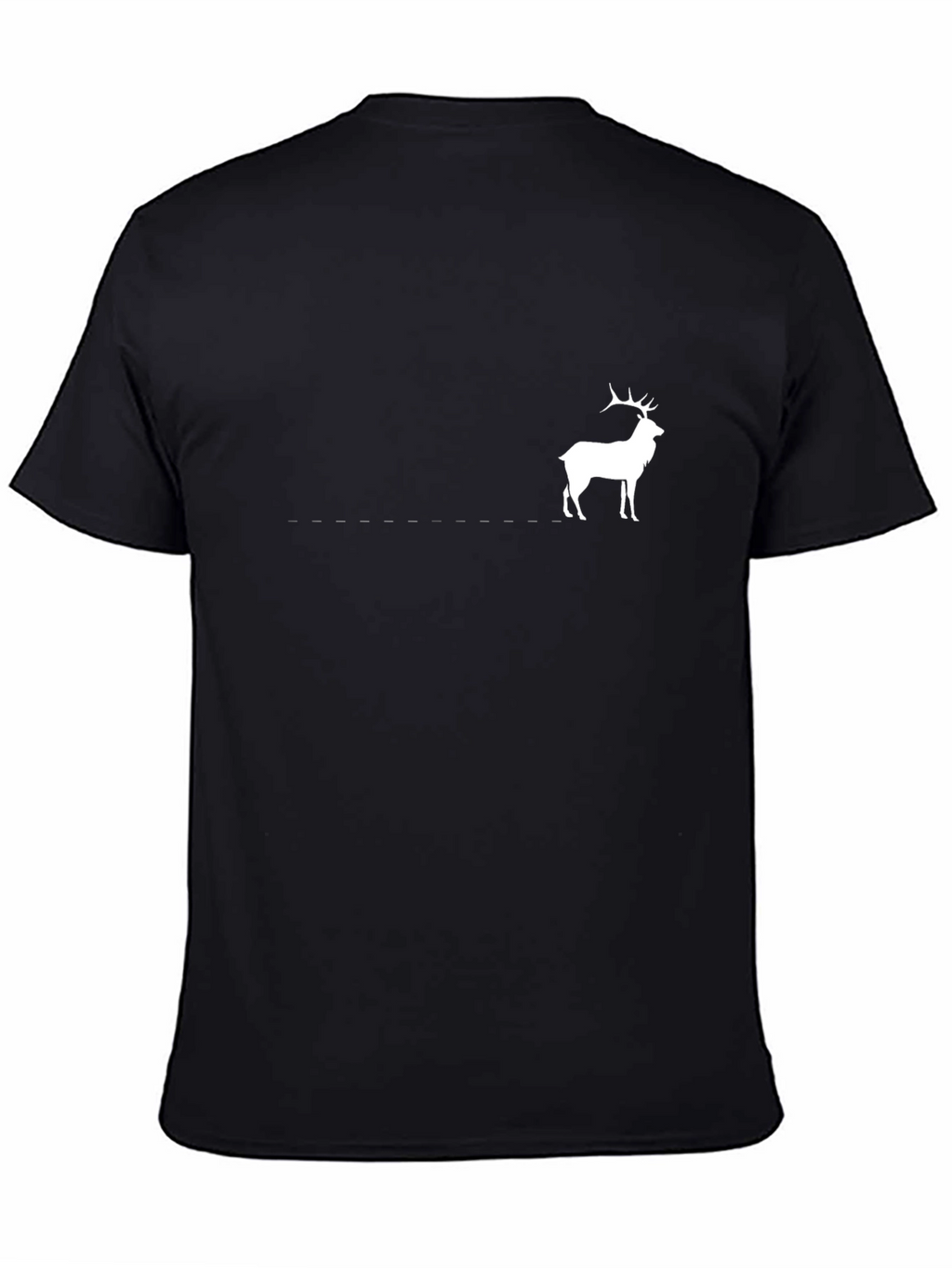 Black Tee with White Deer Graphic