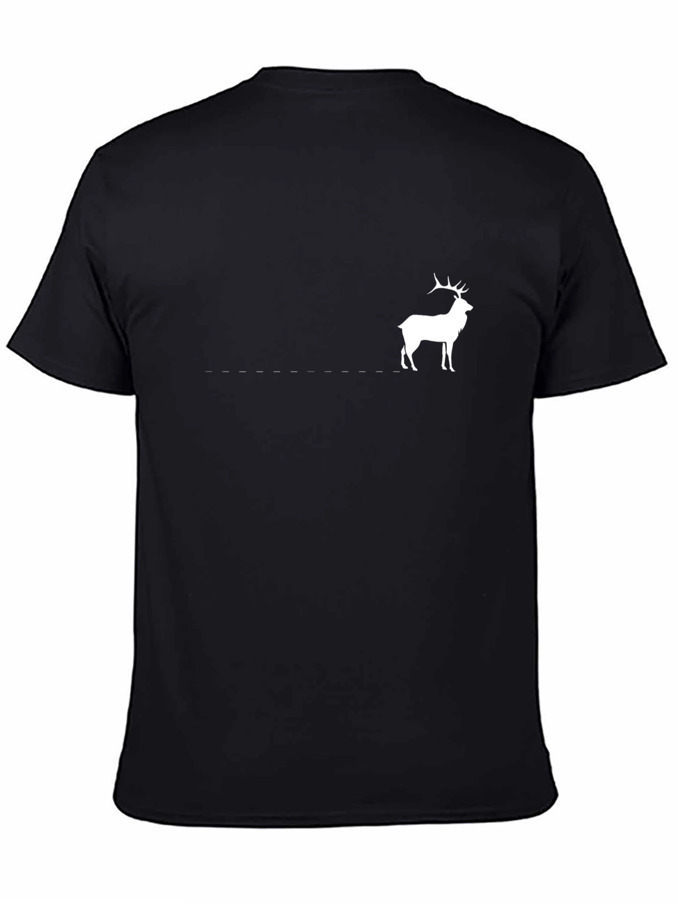 Black Tee with White Deer Graphic