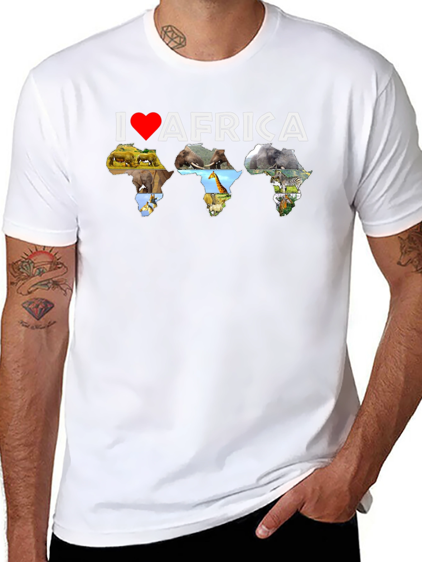 I Love Africa T-Shirt - Animal Design