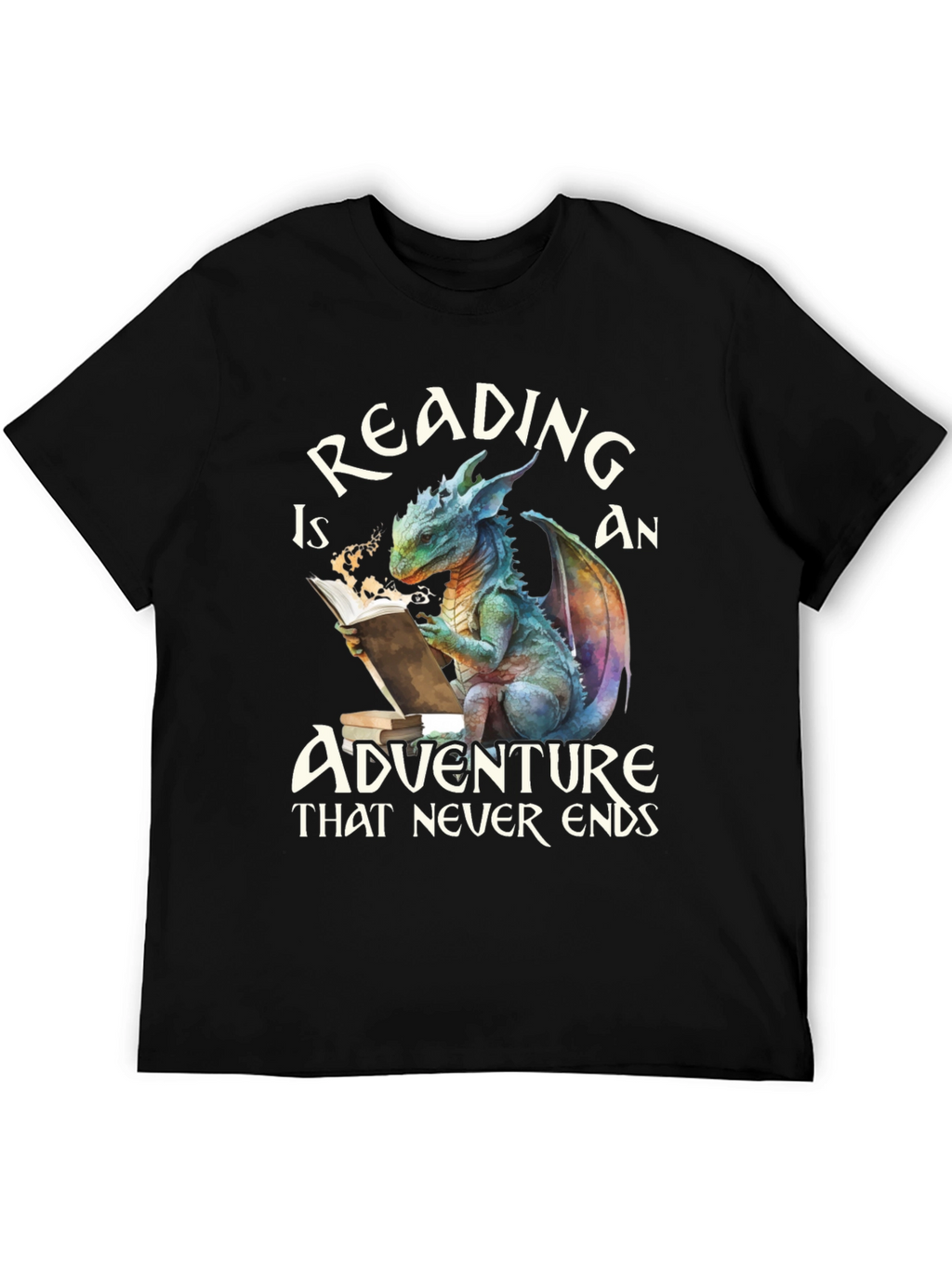 Reading Dragon Graphic Tee - Adventure Never Ends