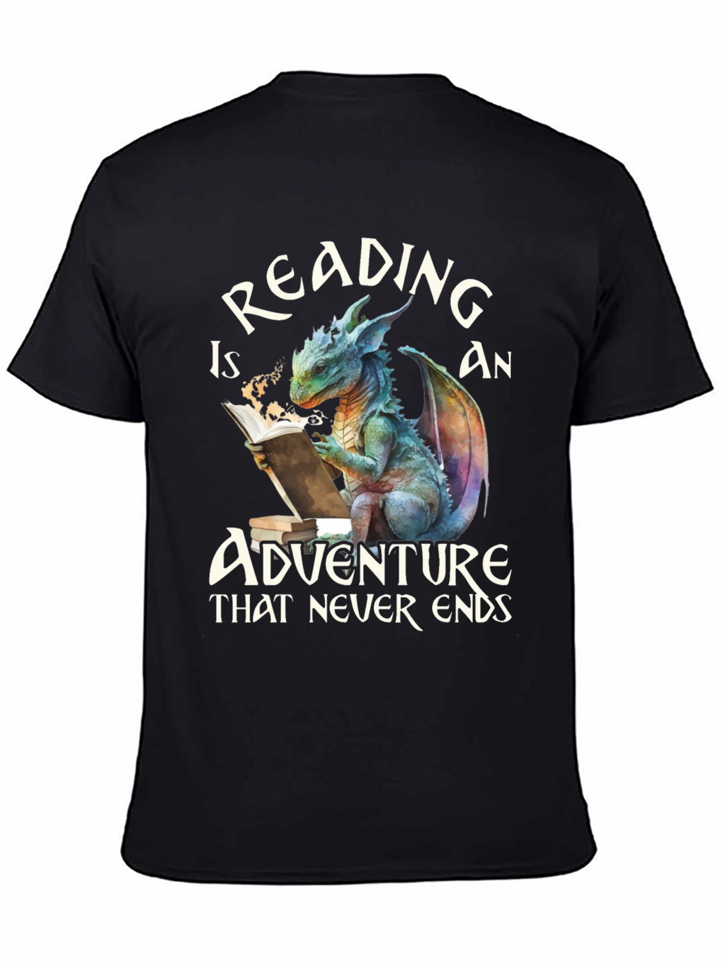 Reading Dragon Graphic Tee - Adventure Never Ends