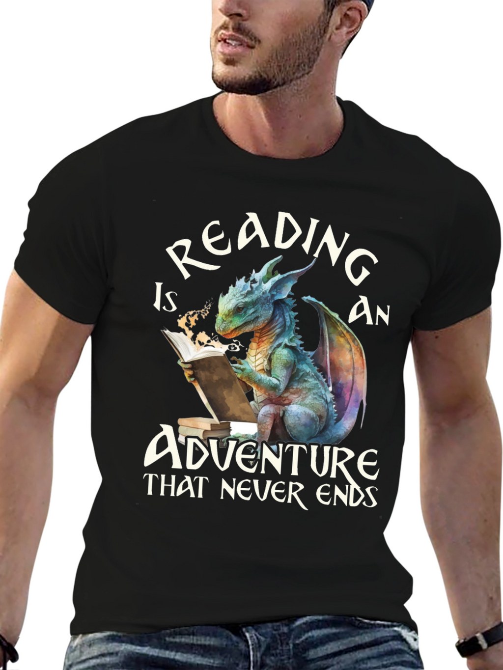 Reading Dragon Graphic Tee - Adventure Never Ends