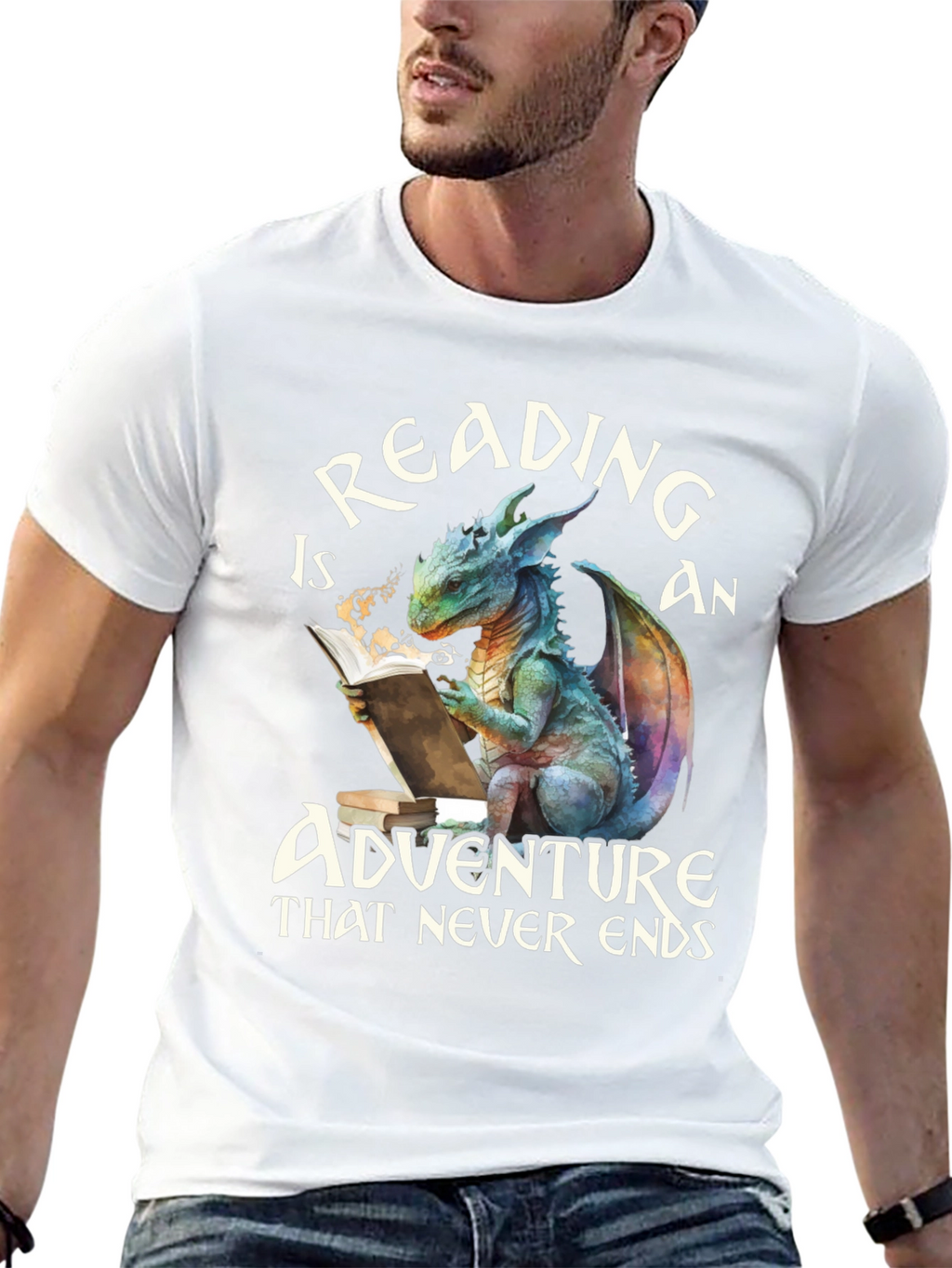Reading Dragon Graphic Tee - Adventure Never Ends