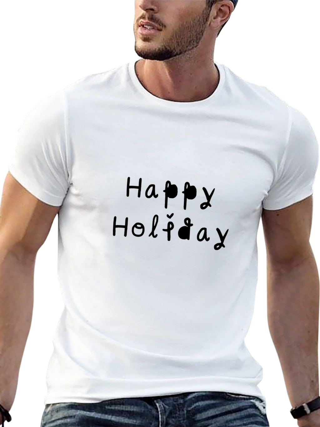 Happy Holiday Black T-Shirt