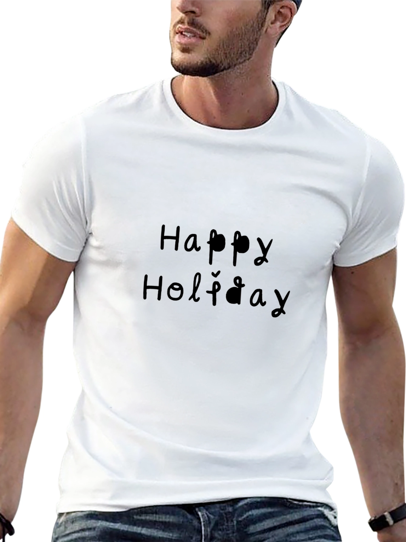 Happy Holiday Black T-Shirt