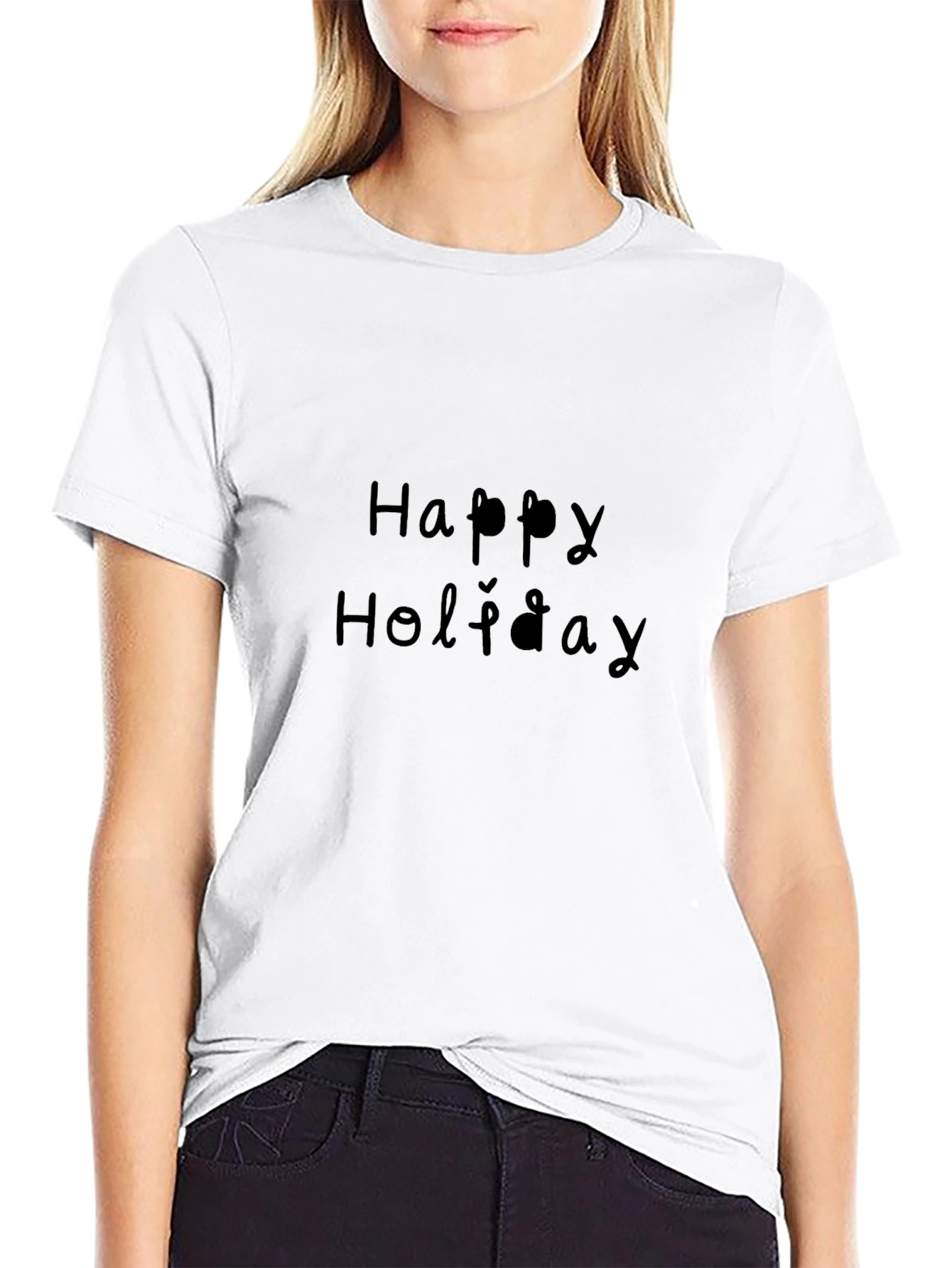 Happy Holiday Black T-Shirt