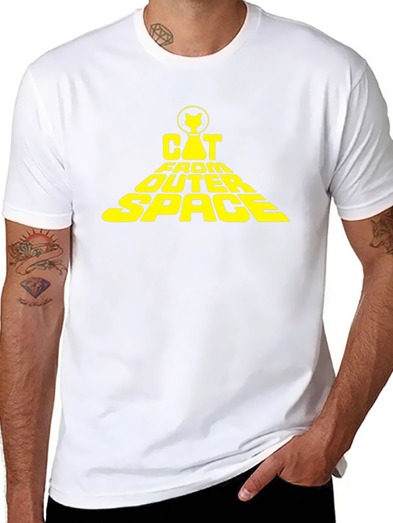Cat From Outer Space Graphic T-Shirt