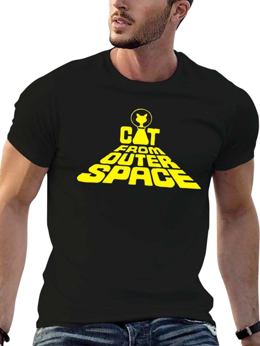 Cat From Outer Space Graphic T-Shirt