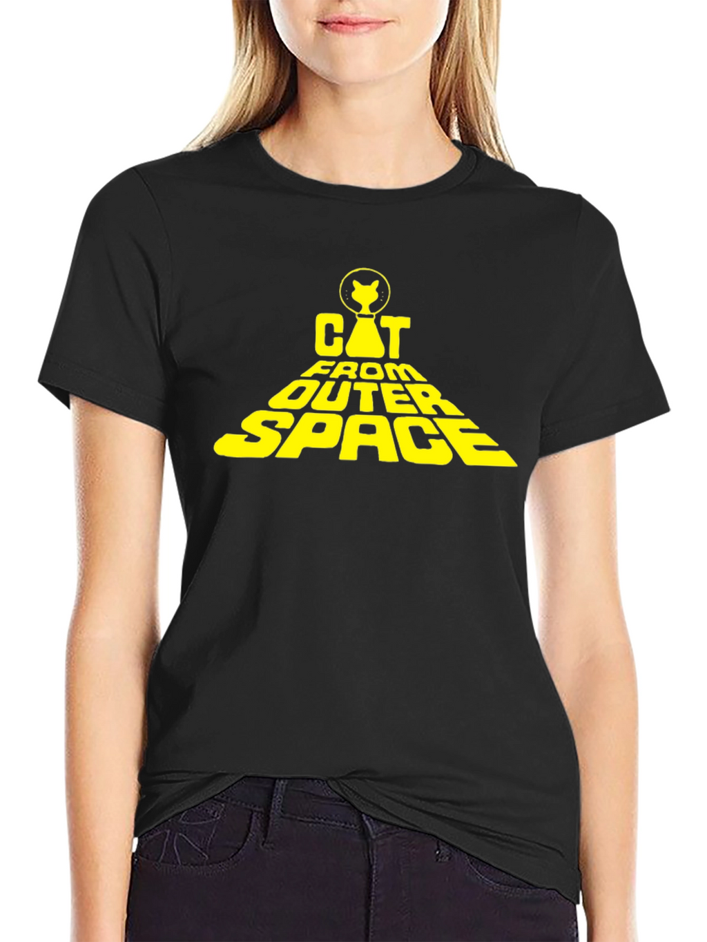 Cat From Outer Space Graphic T-Shirt