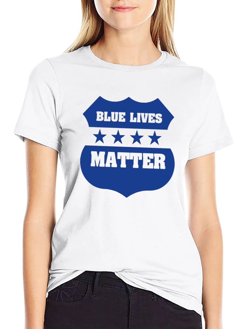 Blue Lives Matter Graphic Tee - Black