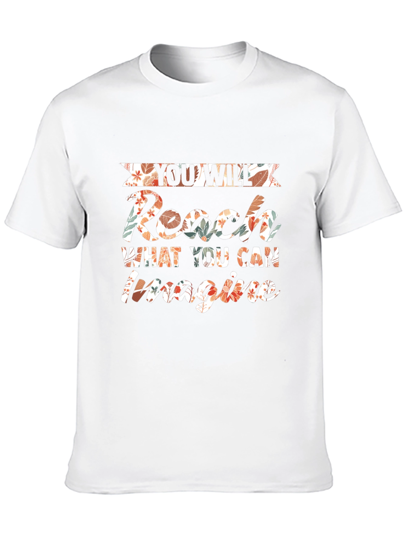Reach Imagine Floral Graphic Tee - Motivational Style
