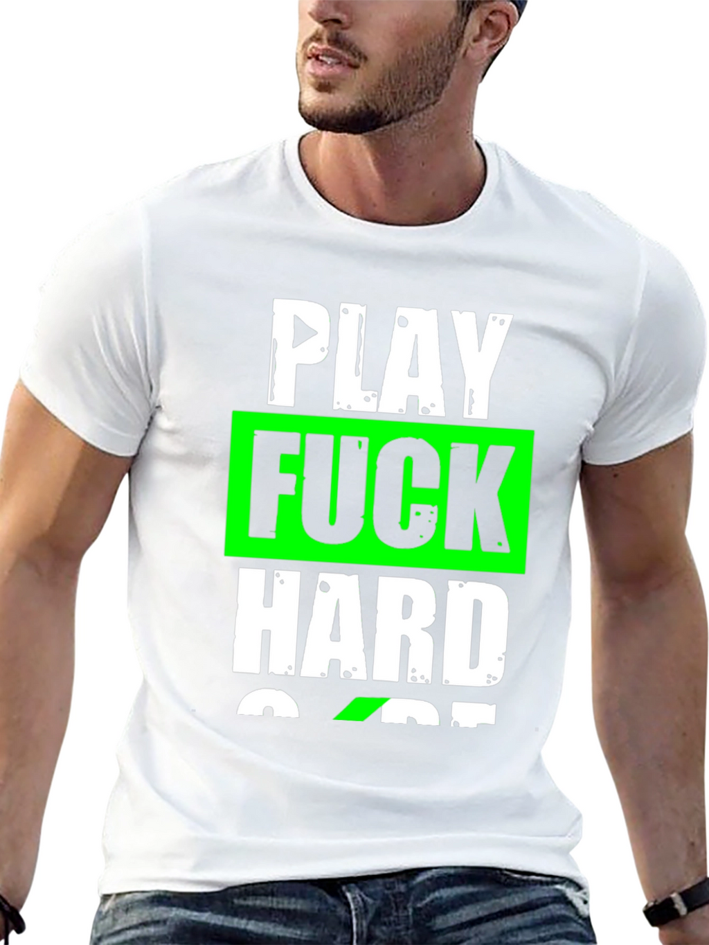 Play Hard Graphic T-Shirt - Black Cotton