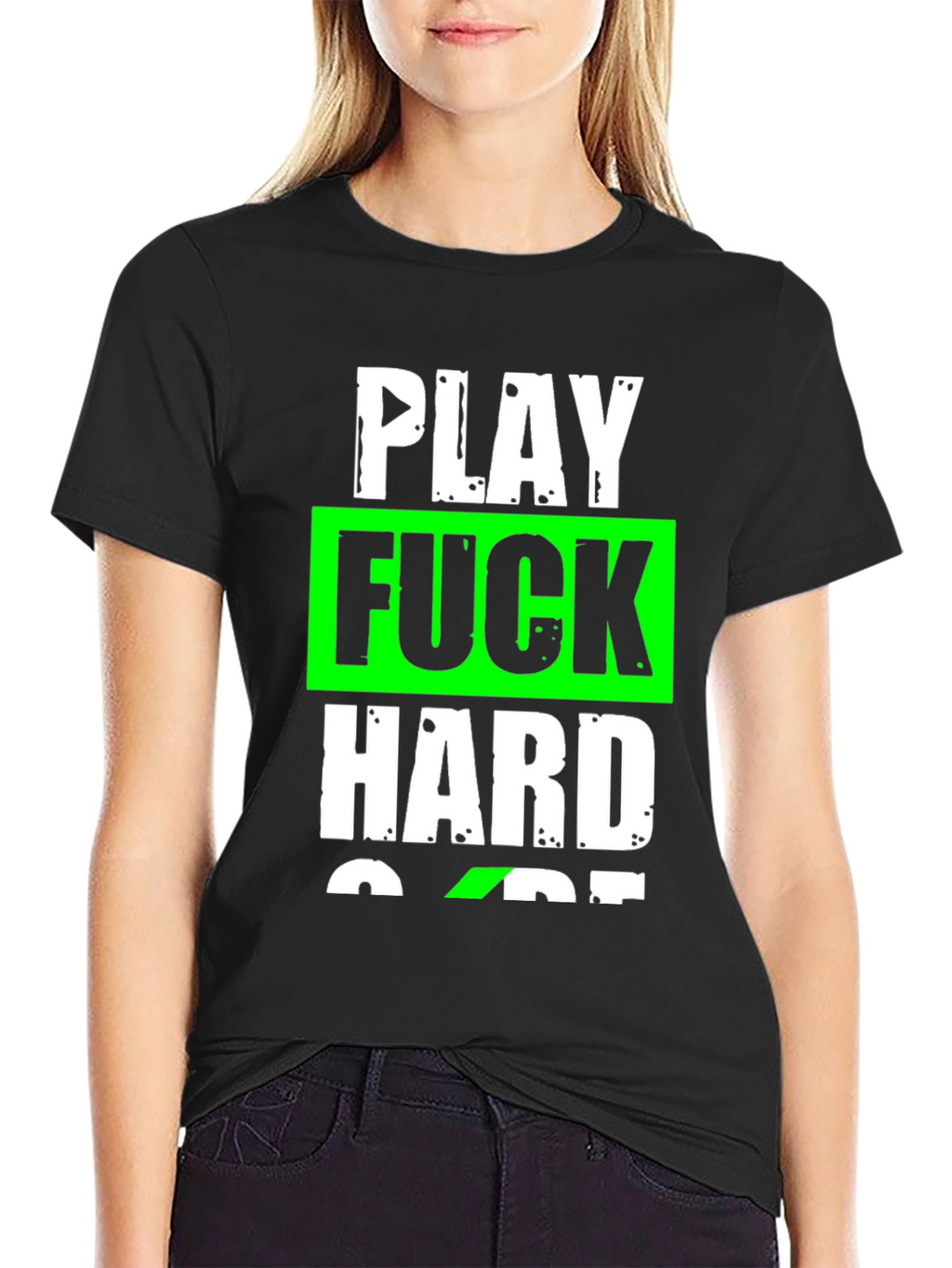 Play Hard Graphic T-Shirt - Black Cotton