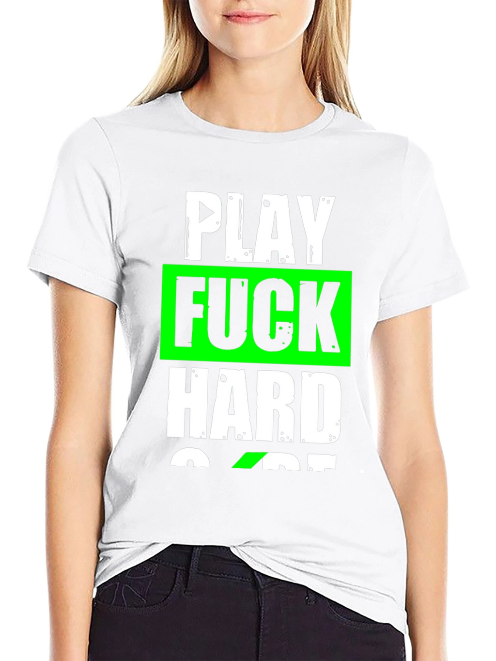 Play Hard Graphic T-Shirt - Black Cotton