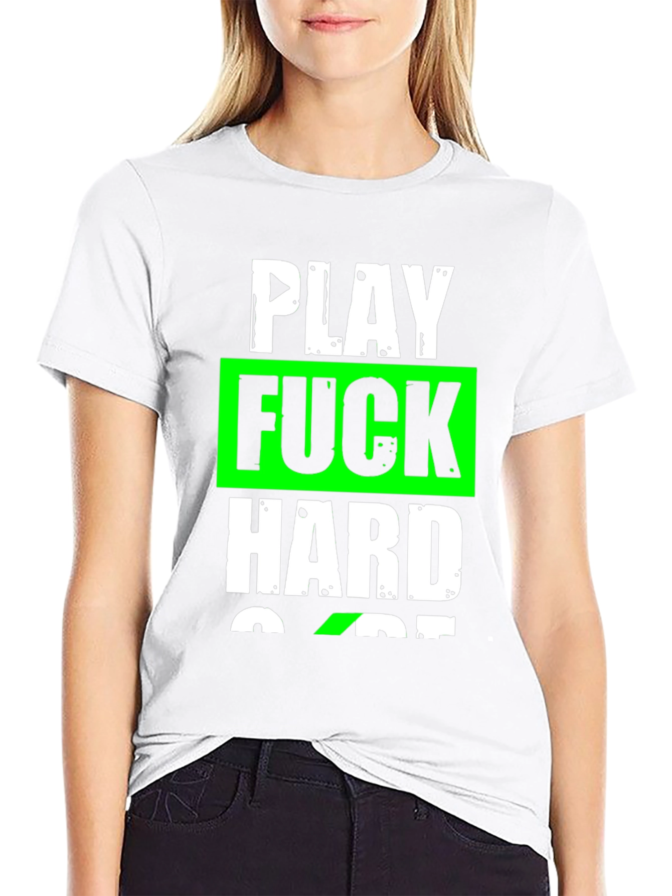 Play Hard Graphic T-Shirt - Black Cotton