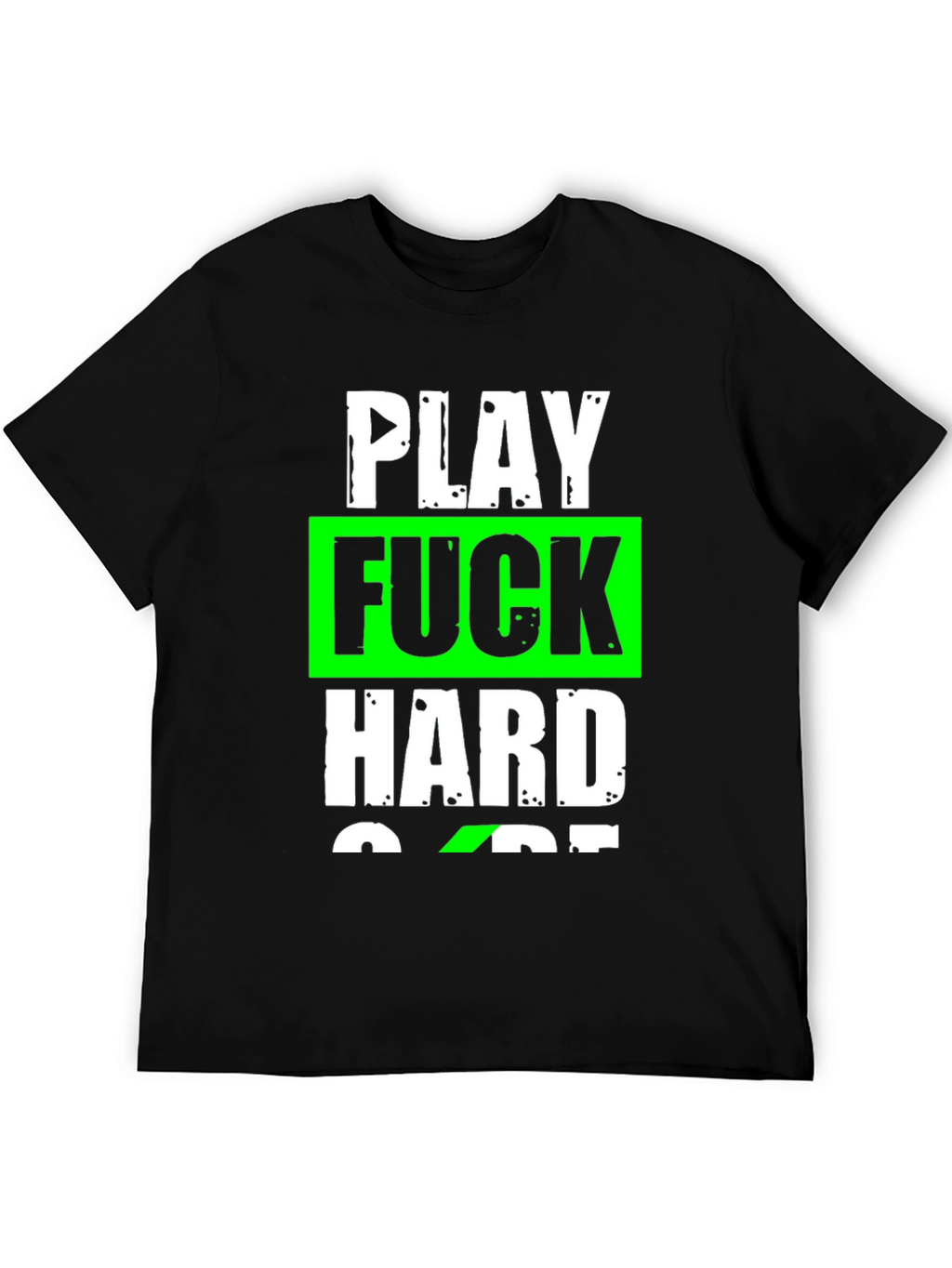 Play Hard Graphic T-Shirt - Black Cotton
