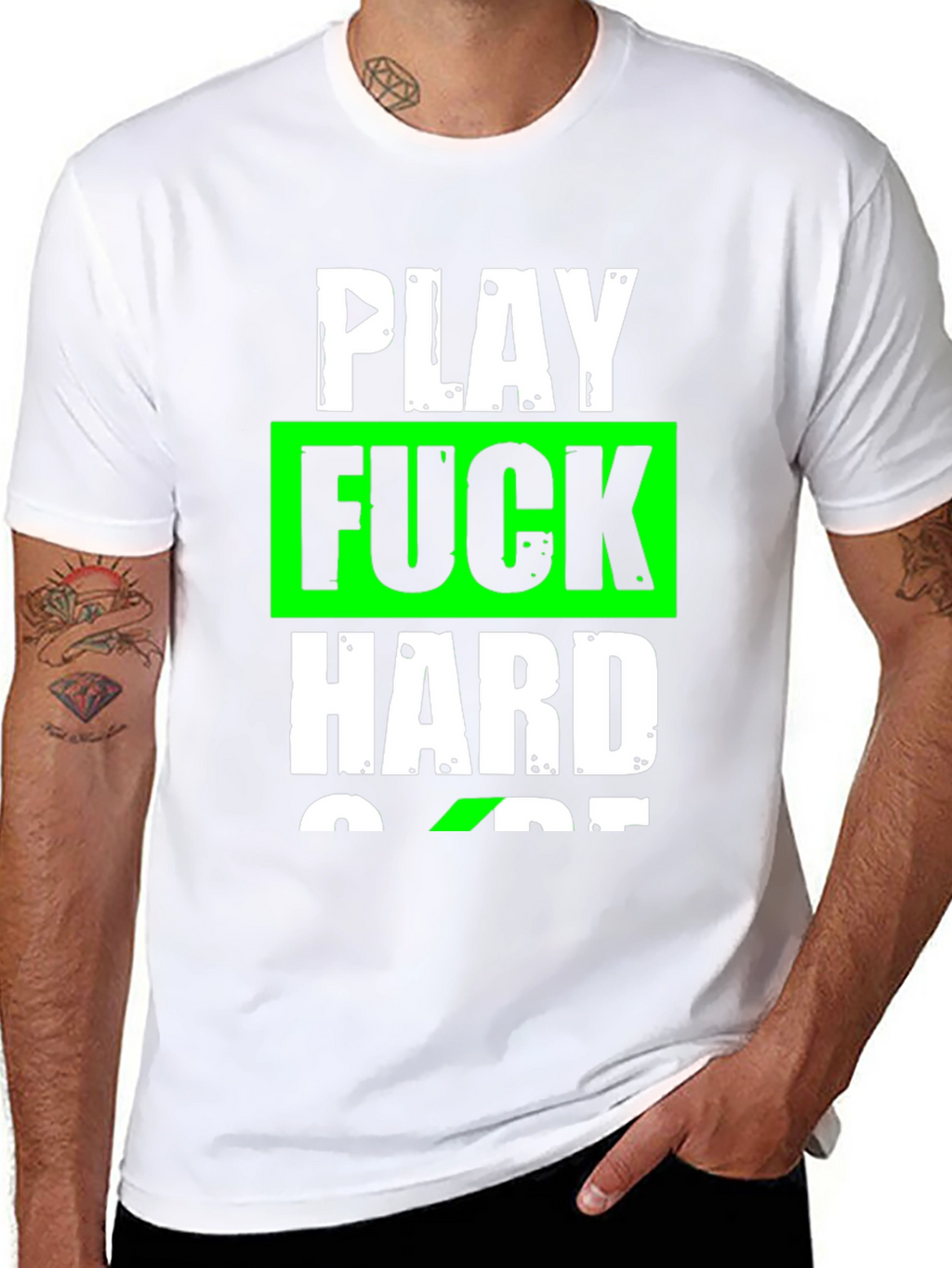 Play Hard Graphic T-Shirt - Black Cotton