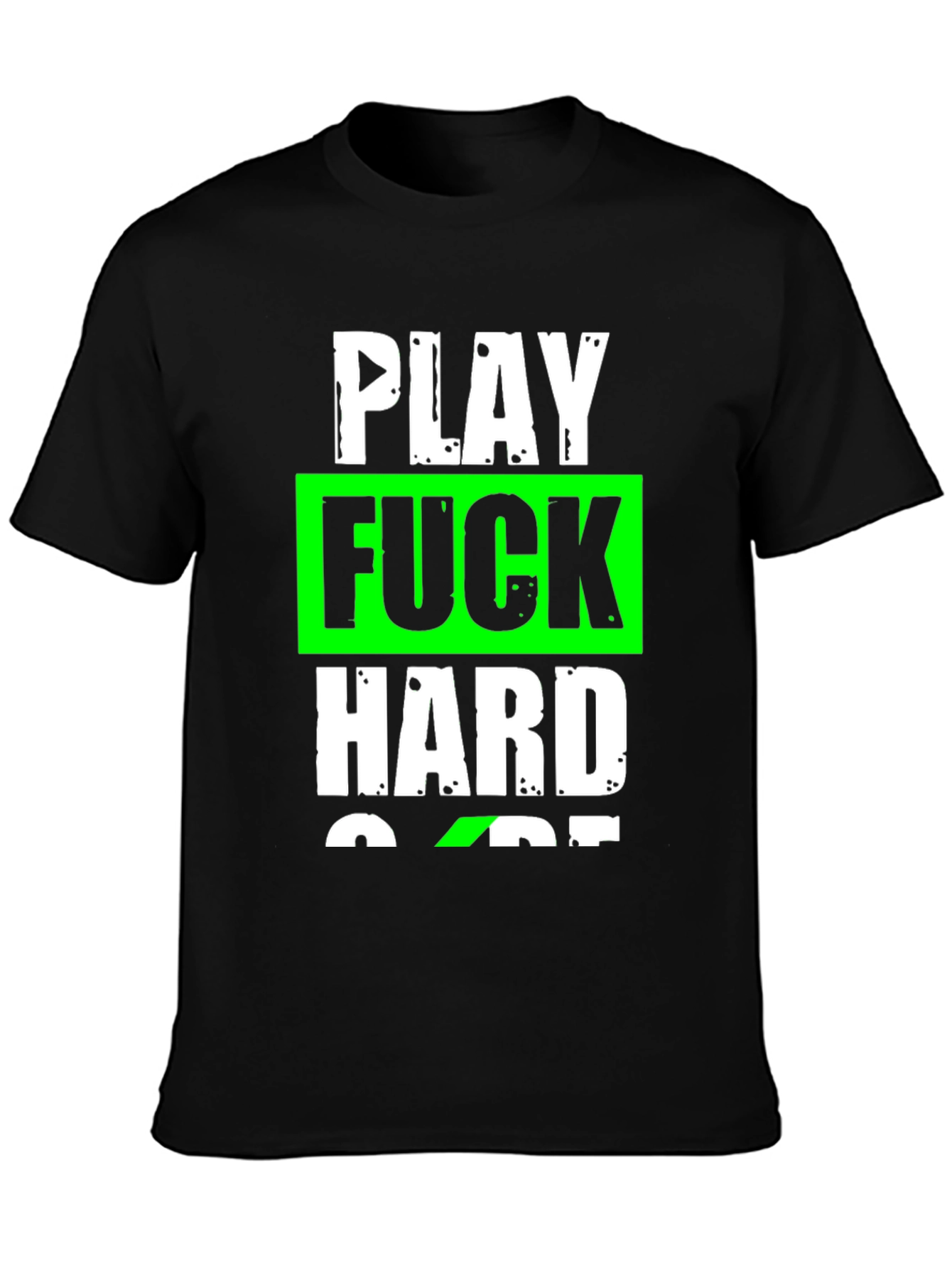 Play Hard Graphic T-Shirt - Black Cotton
