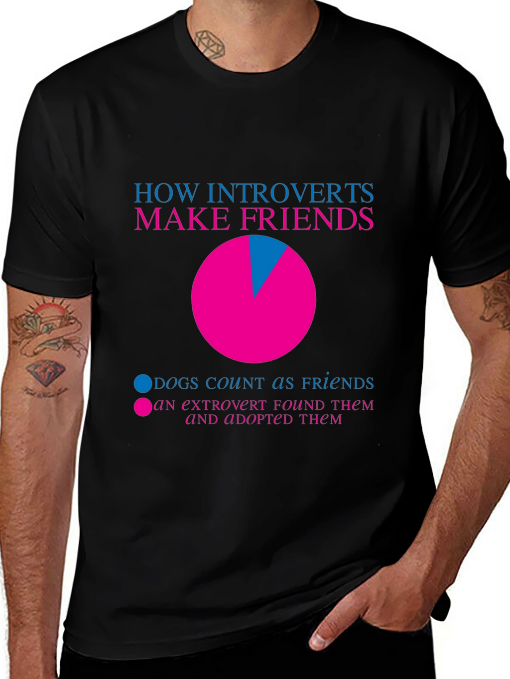 Introvert Friends Pie Chart T-Shirt