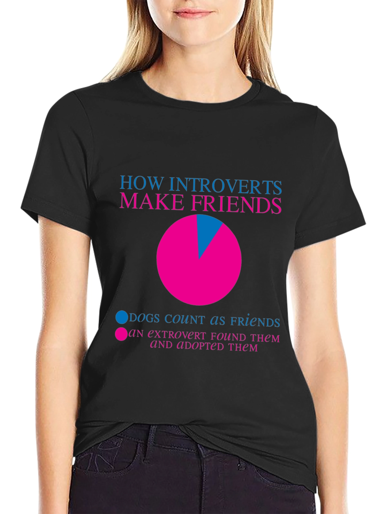 Introvert Friends Pie Chart T-Shirt
