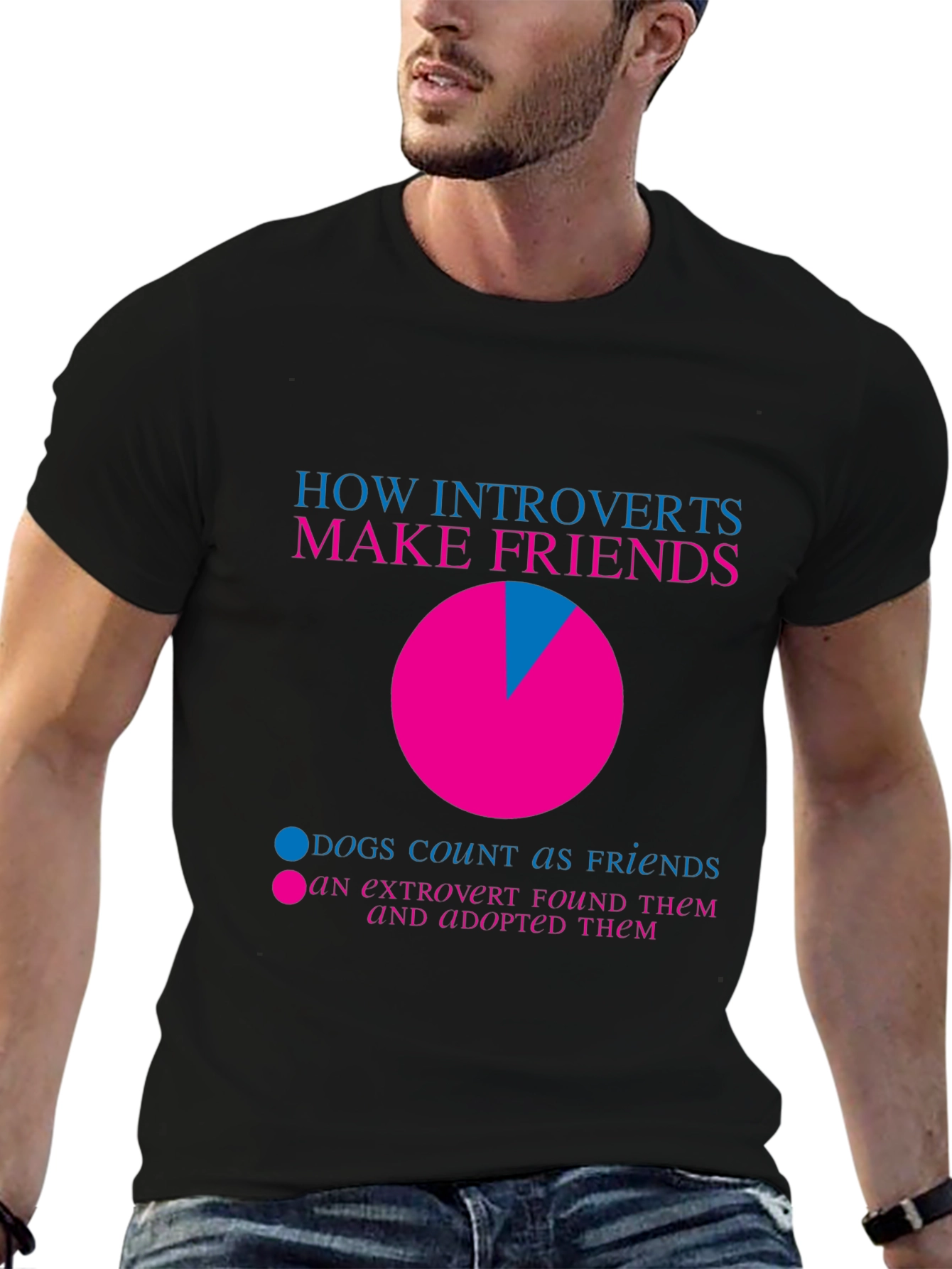 Introvert Friends Pie Chart T-Shirt
