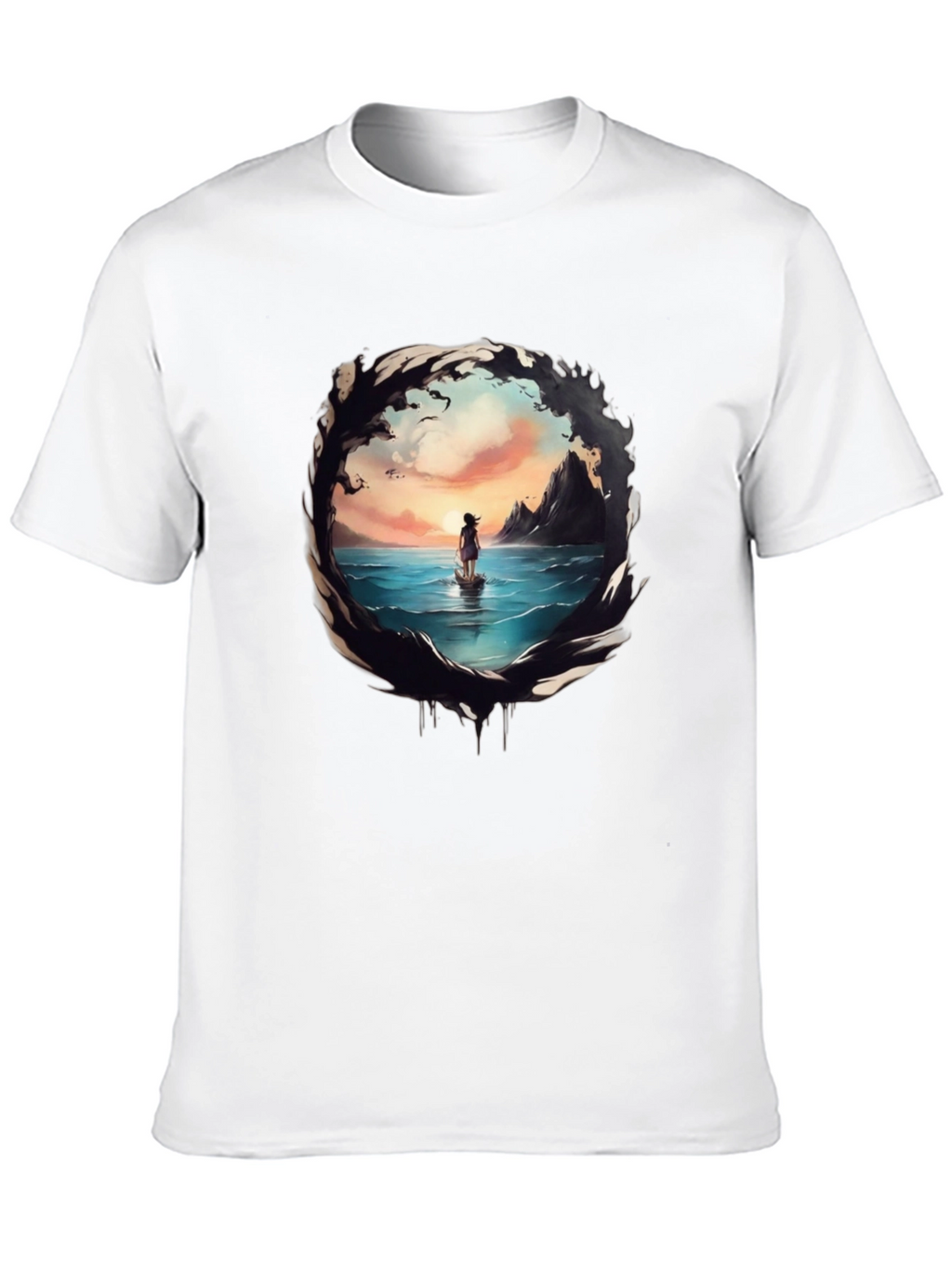 Ocean Vista Graphic Tee - Black