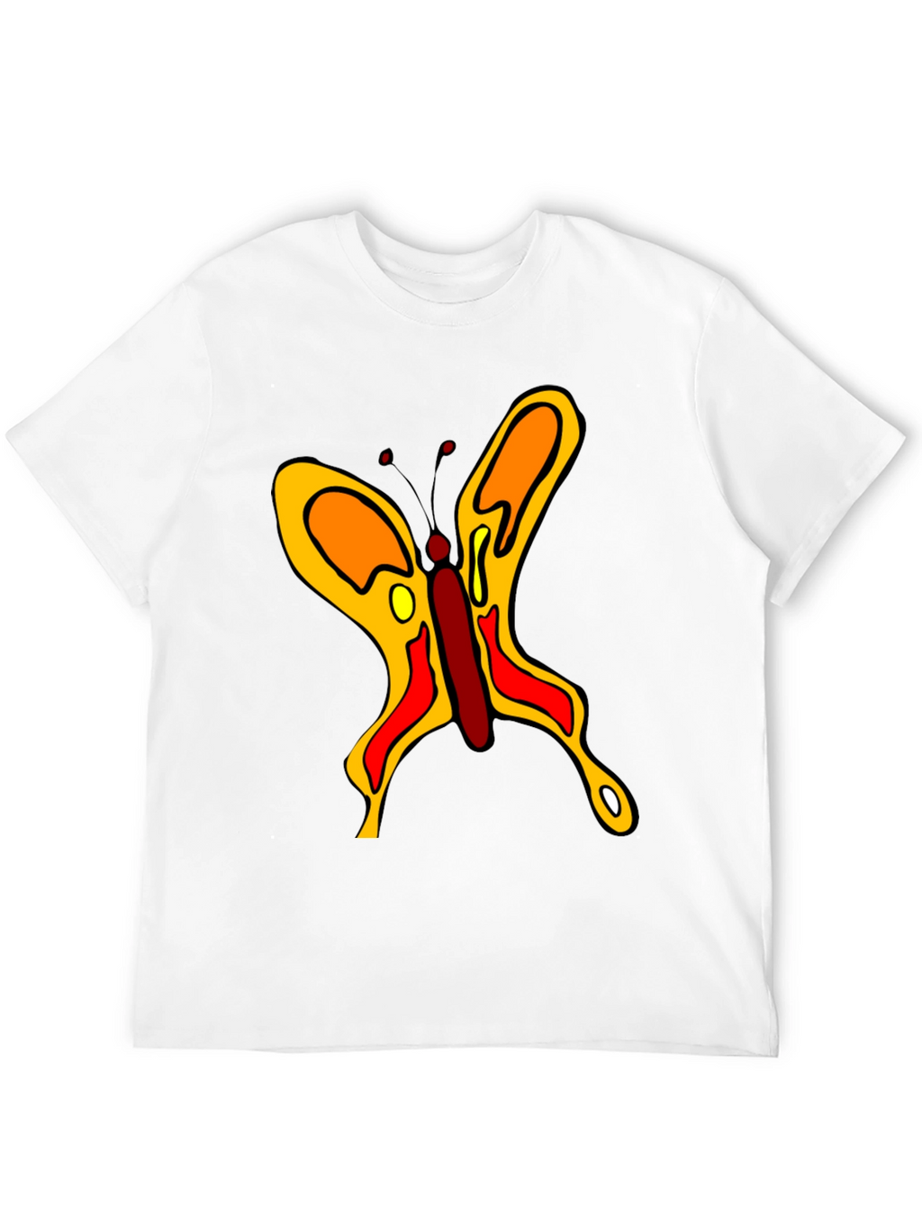 Butterfly Graphic Black Cotton Casual T-Shirt