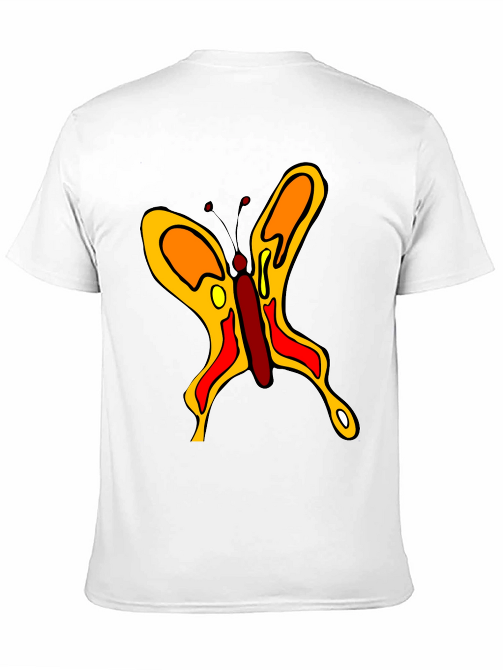 Butterfly Graphic Black Cotton Casual T-Shirt