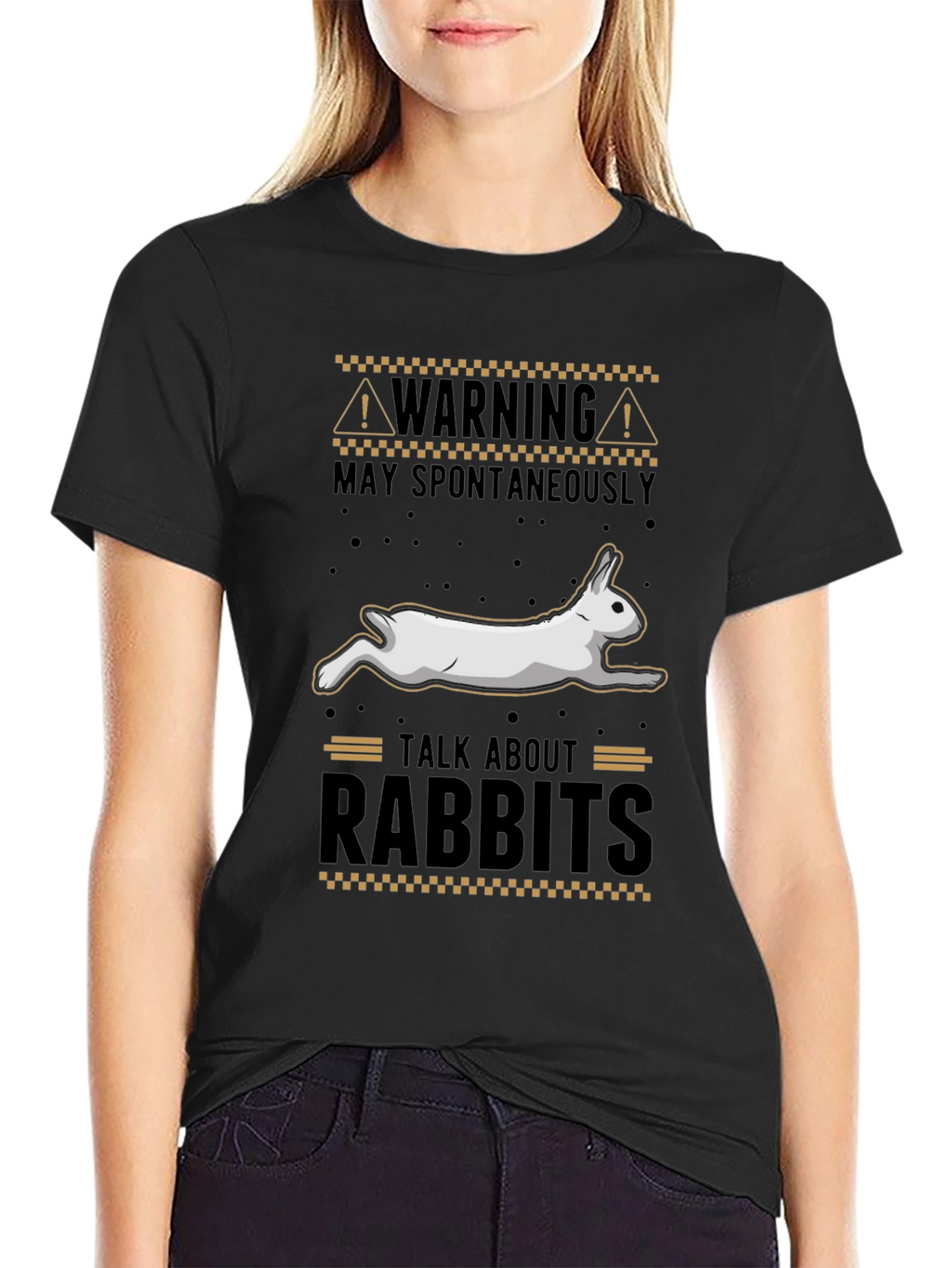 Warning May Spontaneously Talk About Rabbits T-Shirt