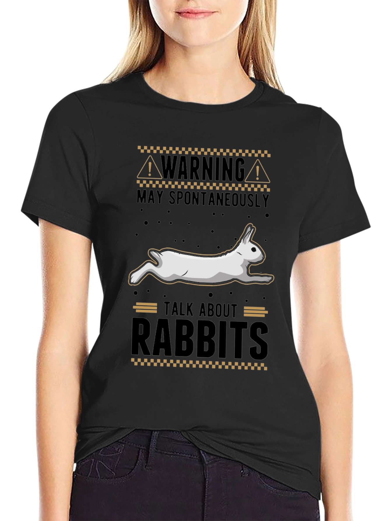 Warning May Spontaneously Talk About Rabbits T-Shirt