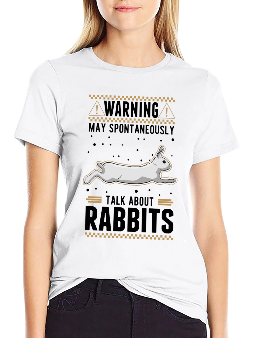 Warning May Spontaneously Talk About Rabbits T-Shirt