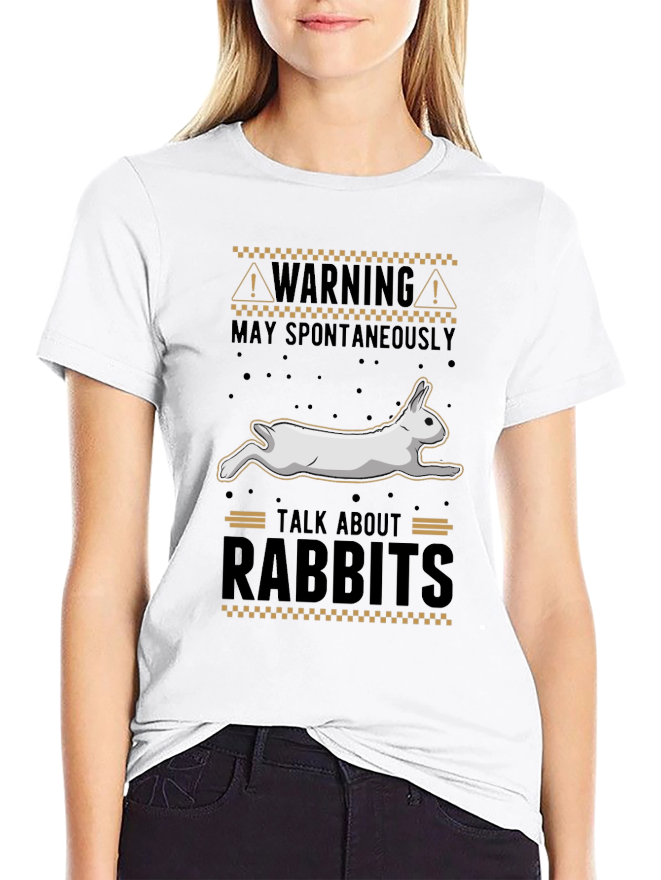 Warning May Spontaneously Talk About Rabbits T-Shirt