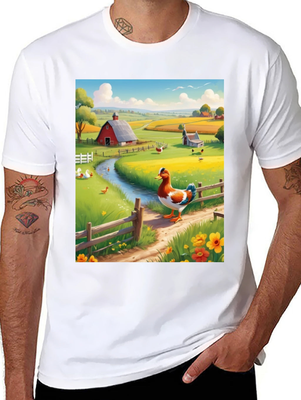 Farm Duck Graphic Tee - Countryside Charm
