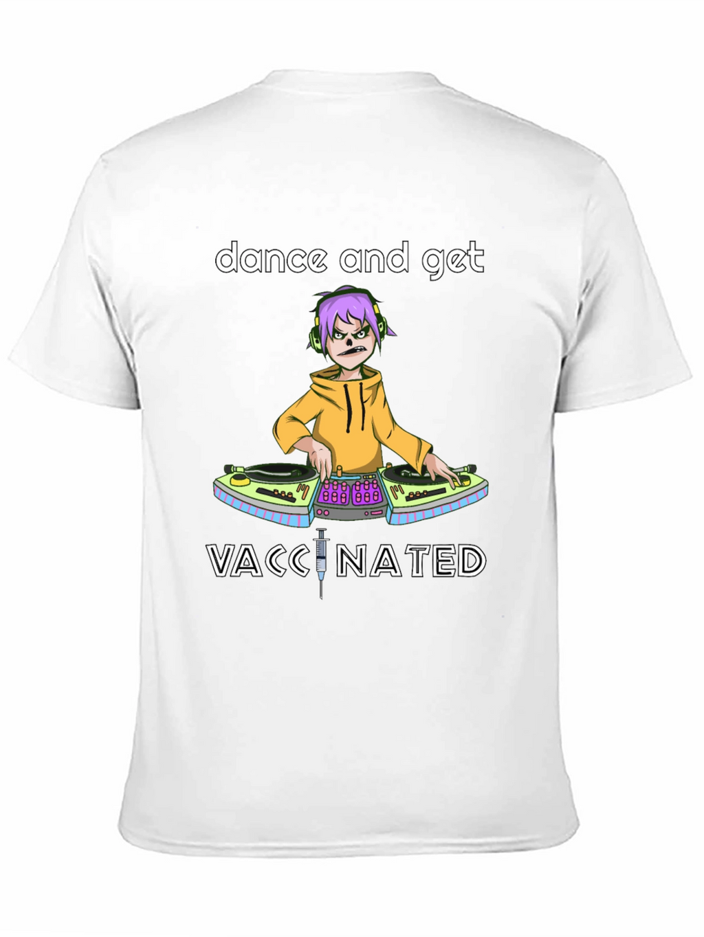 Dance and Get Vaccinated Black Graphic Tee